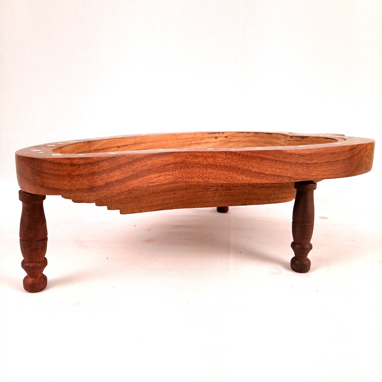 Wooden Fruit & Vegetable Basket | Foldable Fruit Basket - for Serving & Dining Table Decor - 14 Inch - Apkamart