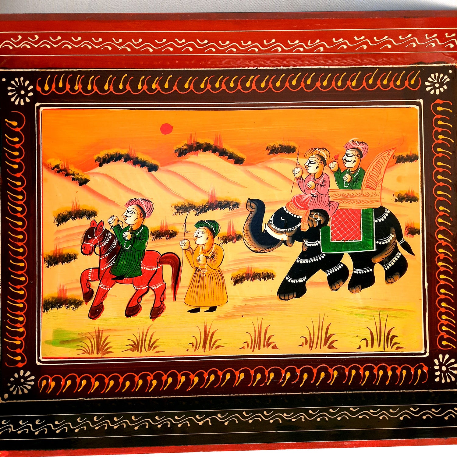 Serving Tray Set | Wooden Tea Tray | Serving Platter - For Dining & Serving, Home, Table, Kitchen Decor - Set of 3 - Apkamart