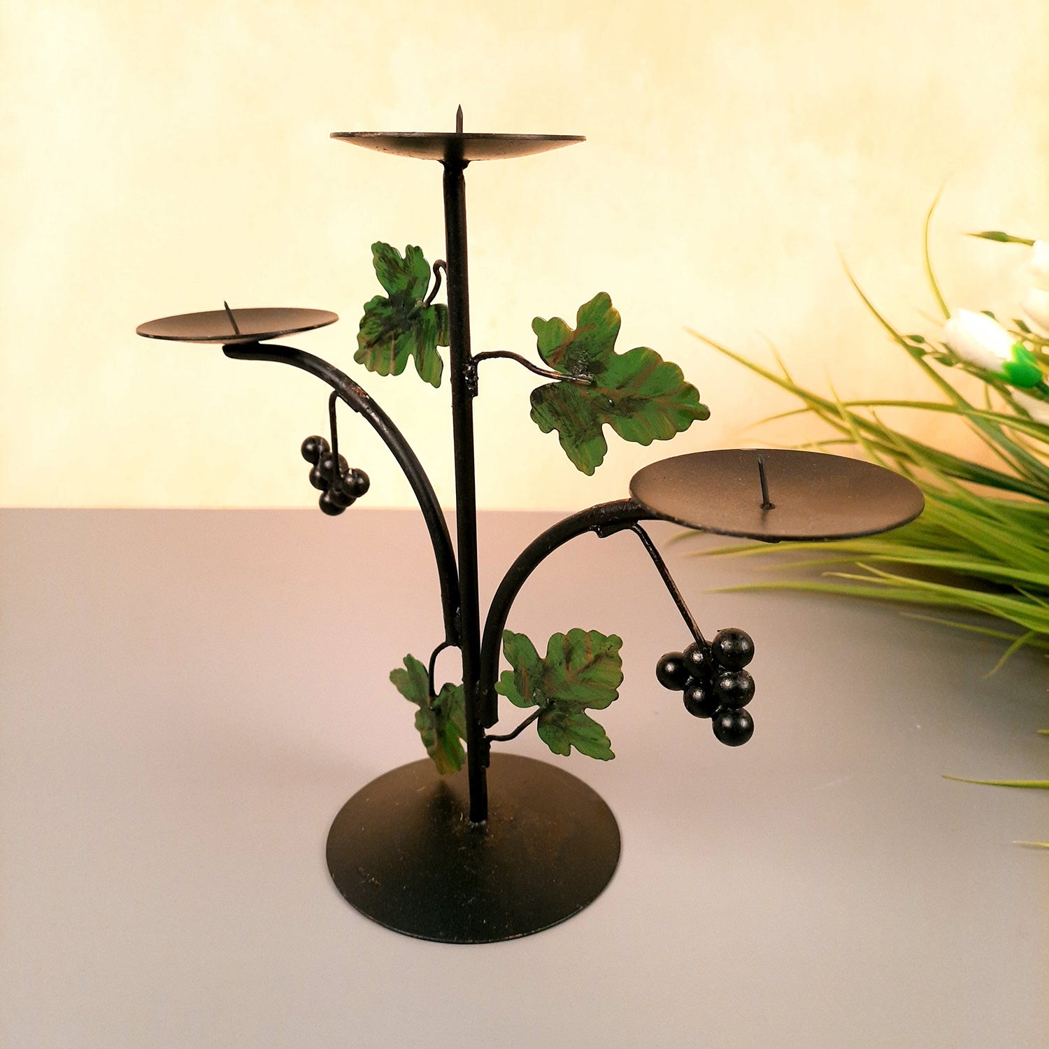 Tea Light Candle Stand | Metal Candle T Light Holders - For Table, Home, Living Room, Kitchen, Dining Table Decor & Gift - 8 Inch - Apkamart