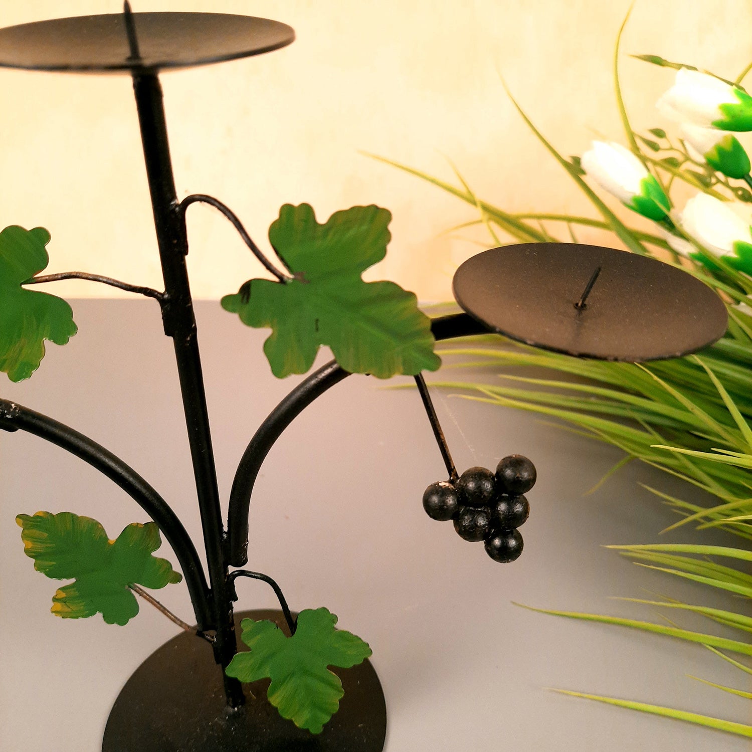 Tea Light Candle Stand | Metal Candle T Light Holders - For Table, Home, Living Room, Kitchen, Dining Table Decor & Gift - 8 Inch - Apkamart