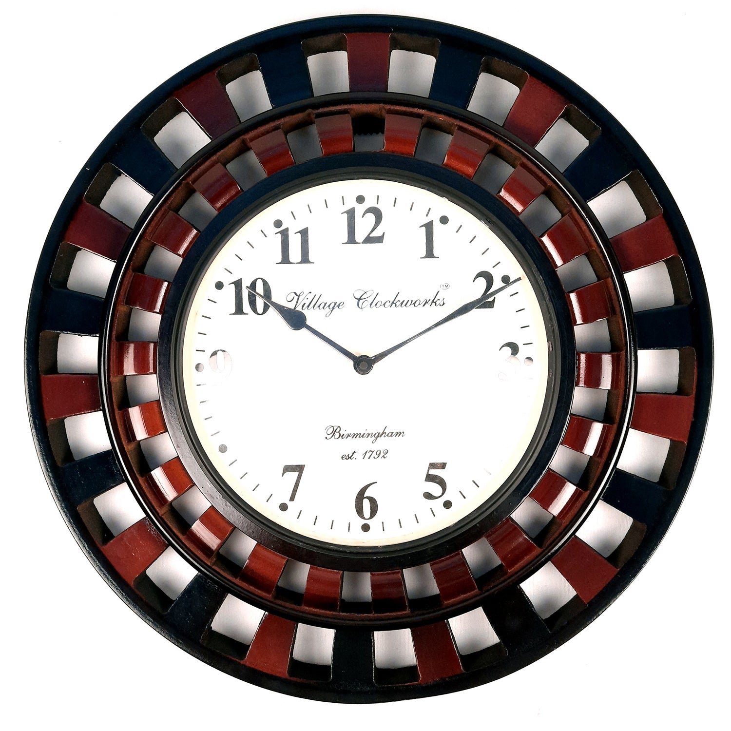 Wall Clock | Antique Clock Wall Mount With Premium Wood Finish - For Home, Living Room, Bedroom, Office & Hall Decoration | Wedding & Housewarming Gift -18 inch