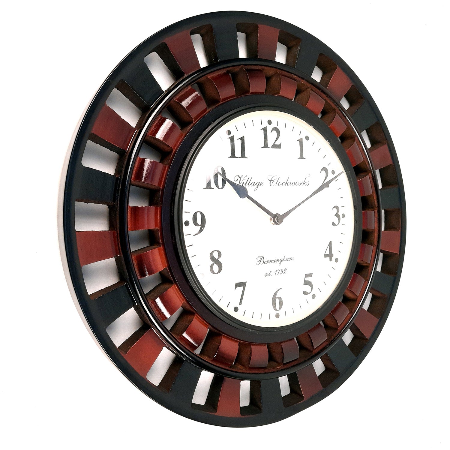 Wall Clock | Antique Clock Wall Mount With Premium Wood Finish - For Home, Living Room, Bedroom, Office & Hall Decoration | Wedding & Housewarming Gift -18 inch - Apkamart