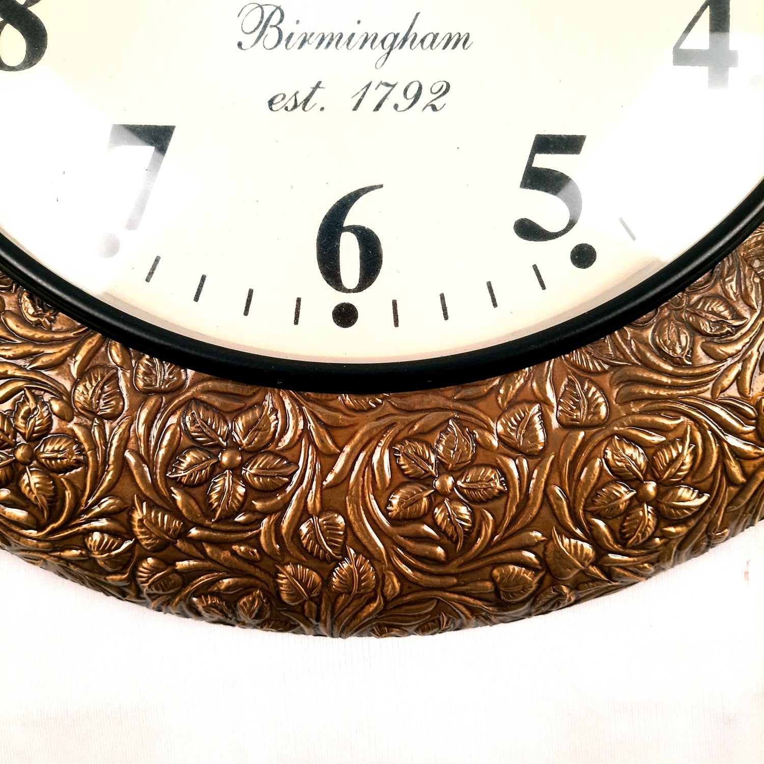 Wall Clock Wooden | Hanging Analog Clock With Antique Brass Work - For Home, Living Room, Bedroom, Office & Hall Decoration | Wedding & Housewarming Gift -18 Inches - Apkamart