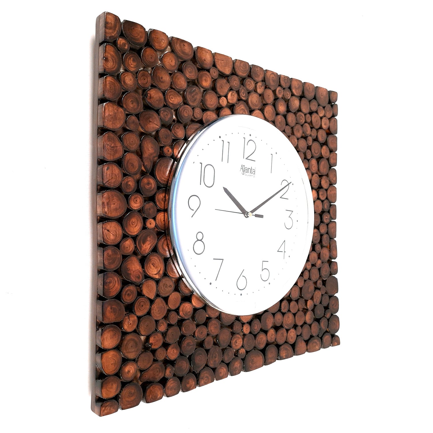 Wall Clock | Antique Clock Wall Mount With Premium Wood Finish & Rustic Look - For Home, Living Room, Bedroom, Office & Hall Decoration | Wedding & Housewarming Gift - 16 Inch - Apkamart
