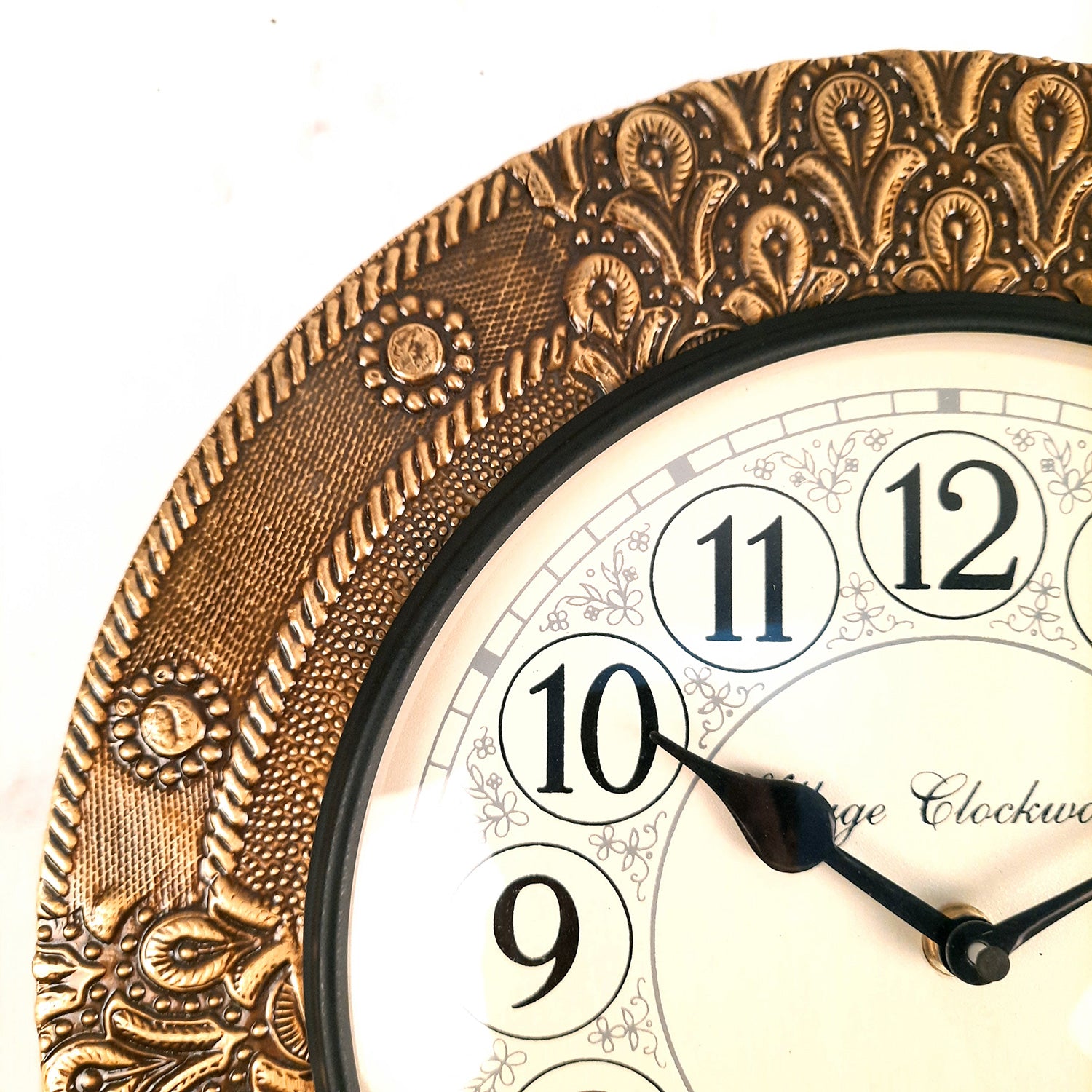 Wall Clock Vintage for Living Room | Wall Mount Clock With Antique Brass Work - For Home, Office, Bedroom, Hall Decoration | Festival Gifts & Wall Decor - 18 Inch - Apkamart #Style_Design 2