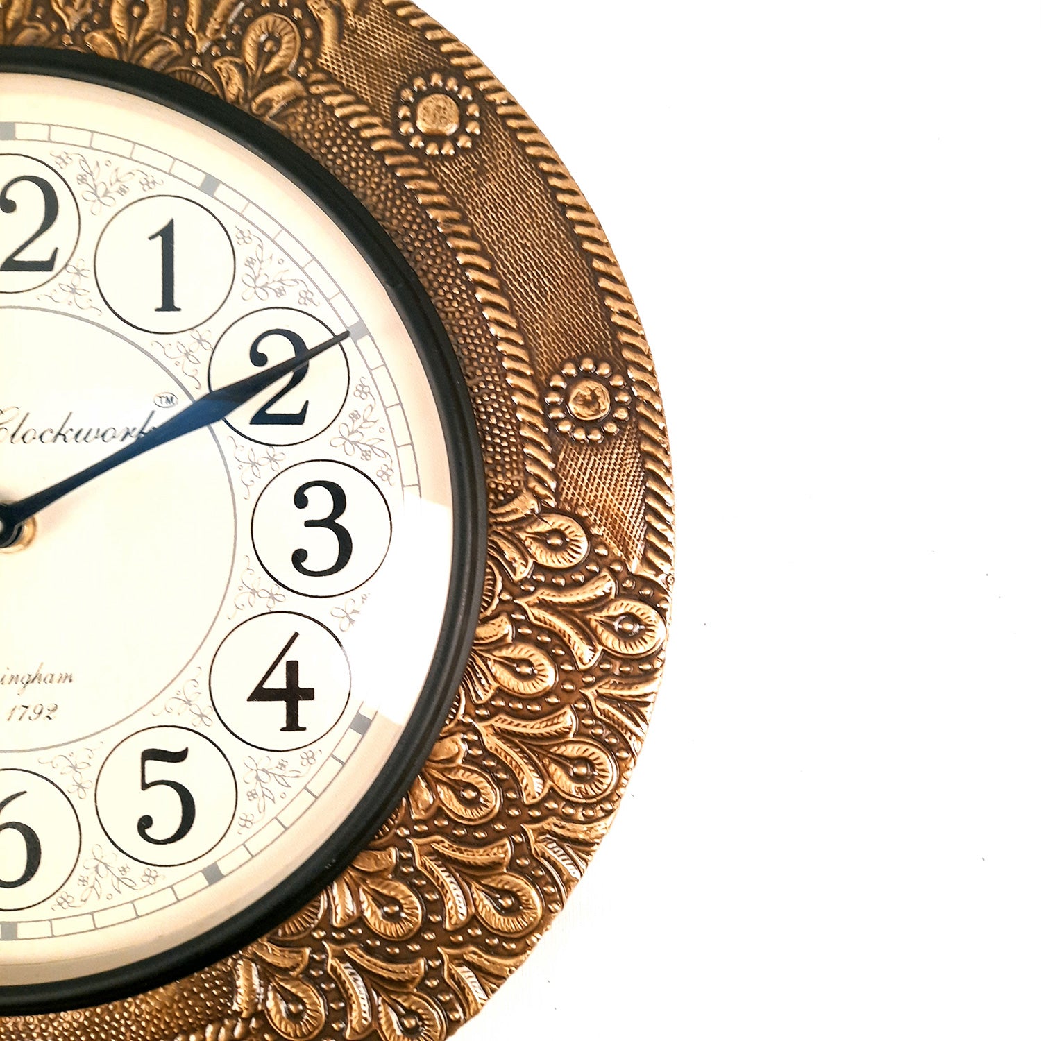 Wall Clock Vintage for Living Room | Wall Mount Clock With Antique Brass Work - For Home, Office, Bedroom, Hall Decoration | Festival Gifts & Wall Decor - 18 Inch - Apkamart #Style_Design 2