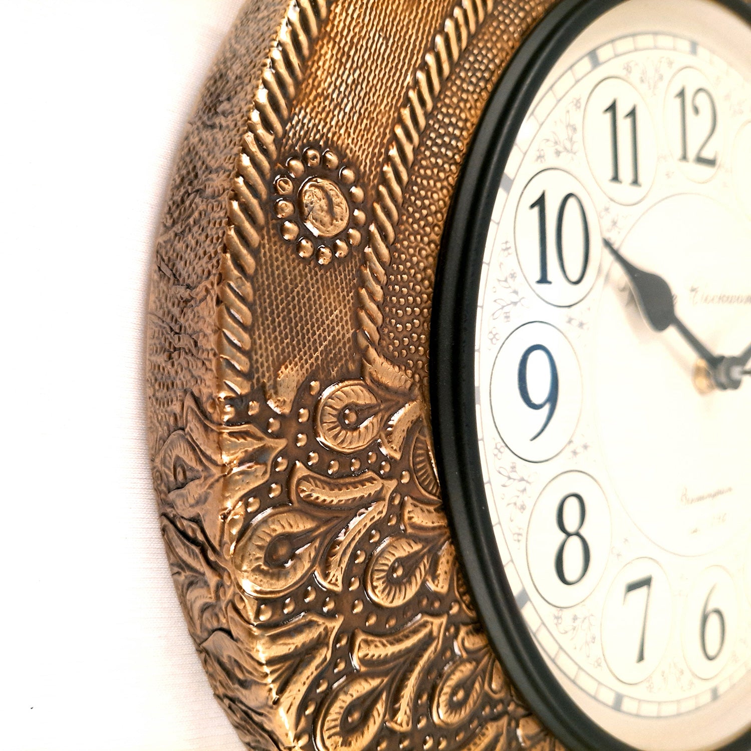 Wall Clock Vintage for Living Room | Wall Mount Clock With Antique Brass Work - For Home, Office, Bedroom, Hall Decoration | Festival Gifts & Wall Decor - 18 Inch - Apkamart #Style_Design 2