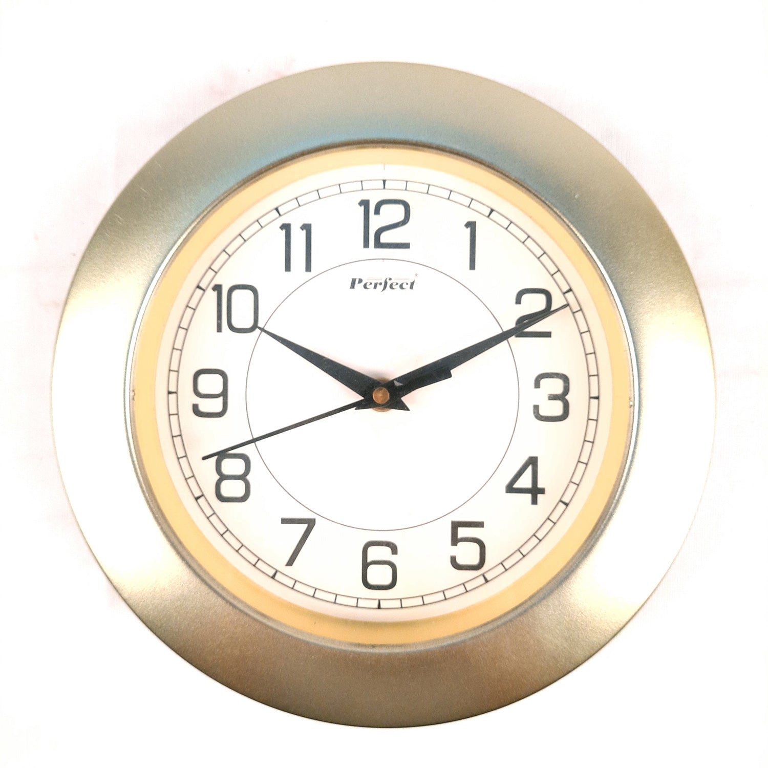 Wall Clock for Home | Wall Mount Analog Round Clock Golden - For Living Room, Bedroom, Hall, Office Decor & Gift - 8 Inch - Apkamart