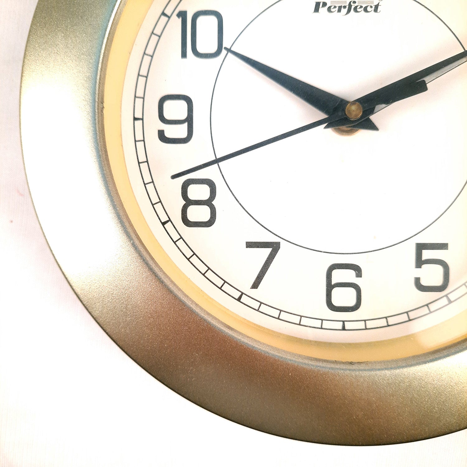 Wall Clock for Home | Wall Mount Analog Round Clock Golden - For Living Room, Bedroom, Hall, Office Decor & Gift - 8 Inch - Apkamart