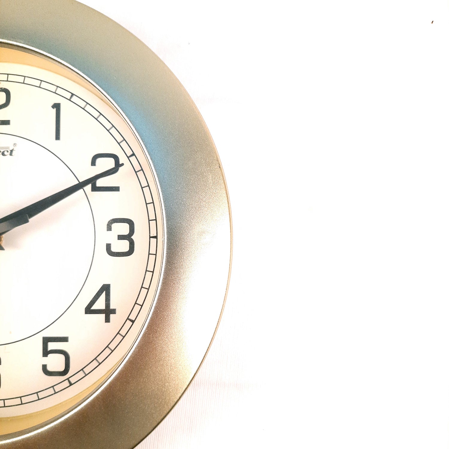 Wall Clock for Home | Wall Mount Analog Round Clock Golden - For Living Room, Bedroom, Hall, Office Decor & Gift - 8 Inch - Apkamart