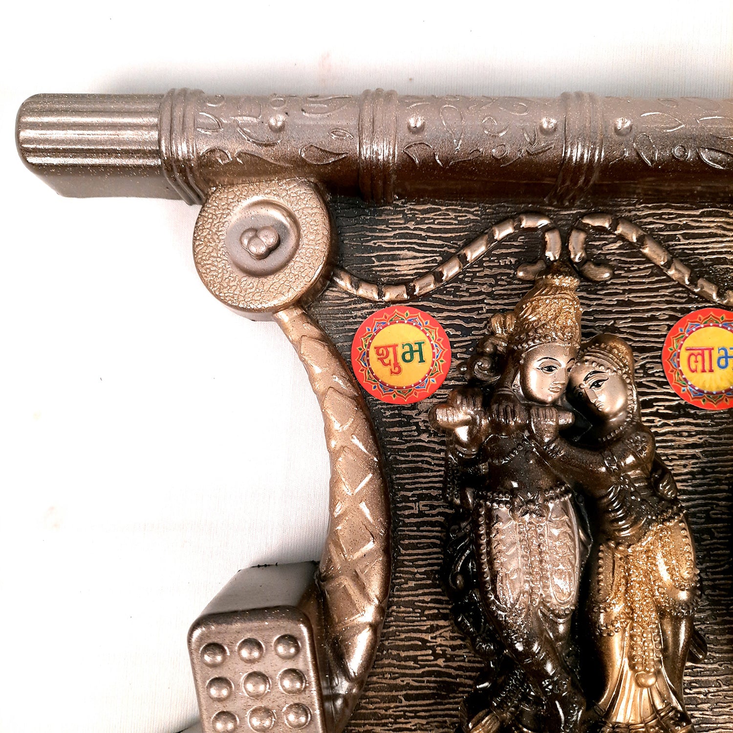 Wall Clock with Radha Krishna Statue | Diwal Ghadi Clock Wall Mount - for Home, Living Room, Bedroom, Office & Hall Decoration | Wedding & Housewarming Gift - 14 Inch