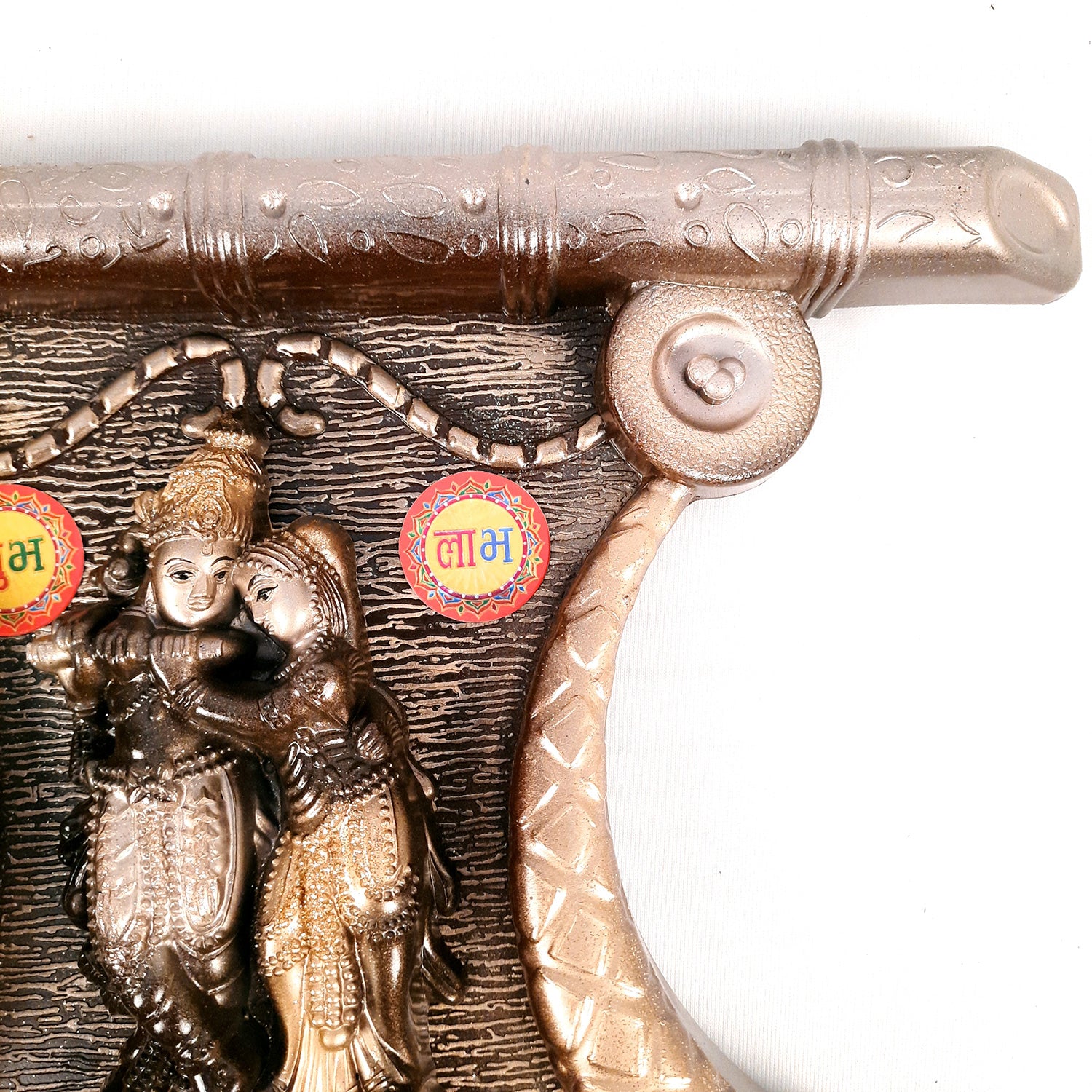 Wall Clock with Radha Krishna Statue | Diwal Ghadi Clock Wall Mount - for Home, Living Room, Bedroom, Office & Hall Decoration | Wedding & Housewarming Gift - 14 Inch