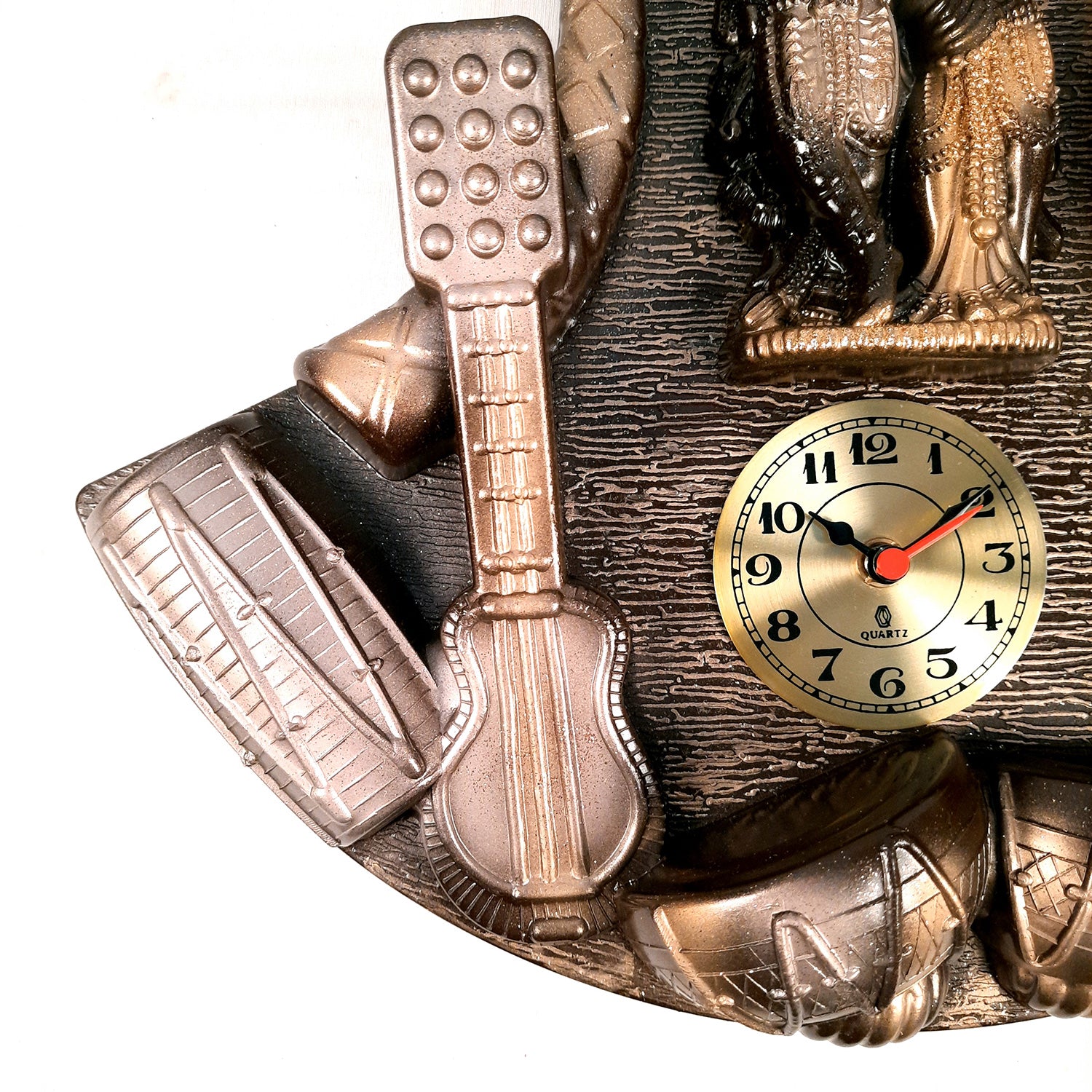 Wall Clock with Radha Krishna Statue | Diwal Ghadi Clock Wall Mount - for Home, Living Room, Bedroom, Office & Hall Decoration | Wedding & Housewarming Gift - 14 Inch