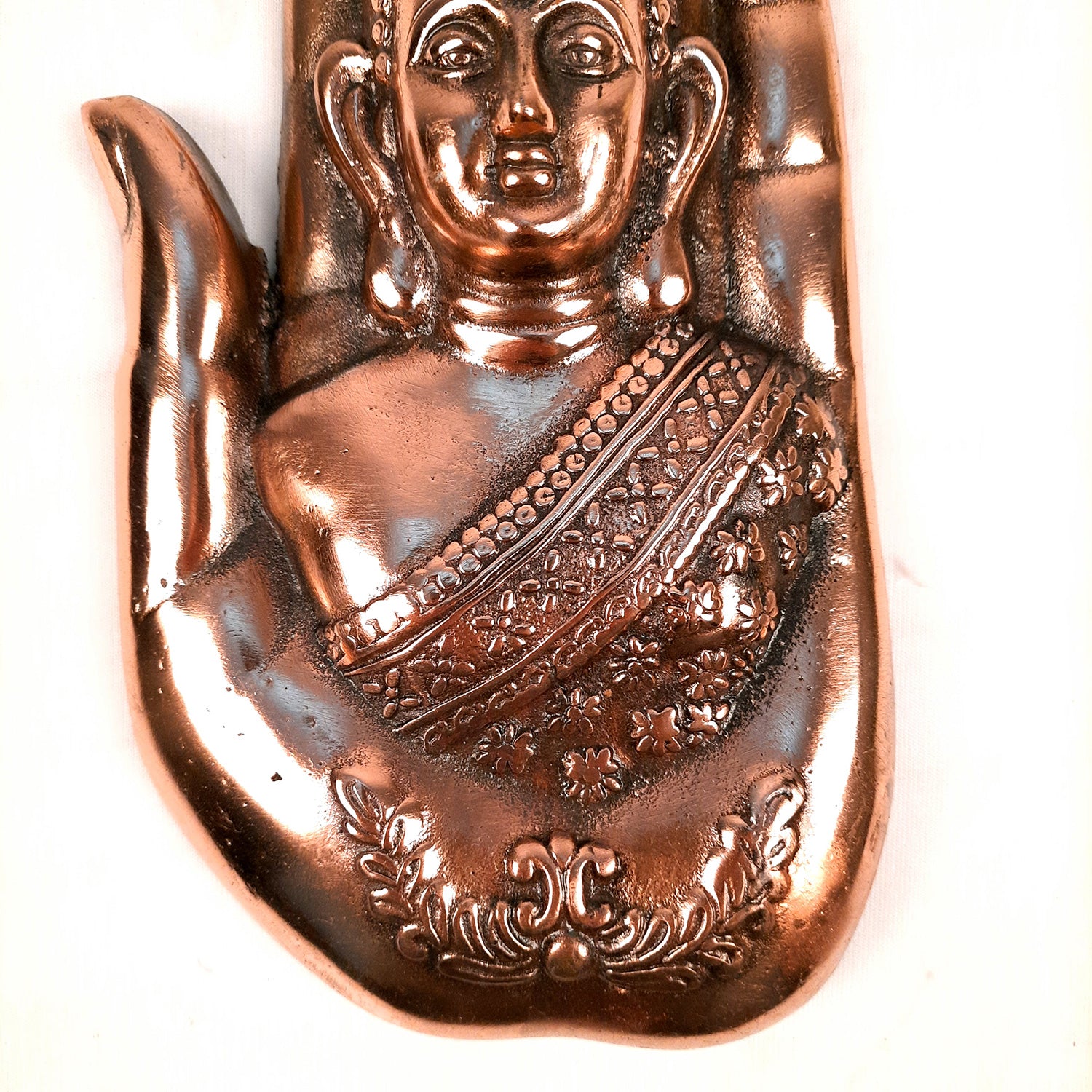 Buddha Wall Hanging Showpiece | Palm Buddha Wall Decor | Gautam Buddha Statue Wall Hanging - For Home & Wall Decor | Living Room, Office Decor & Gifts - 11 Inch - Apkamart