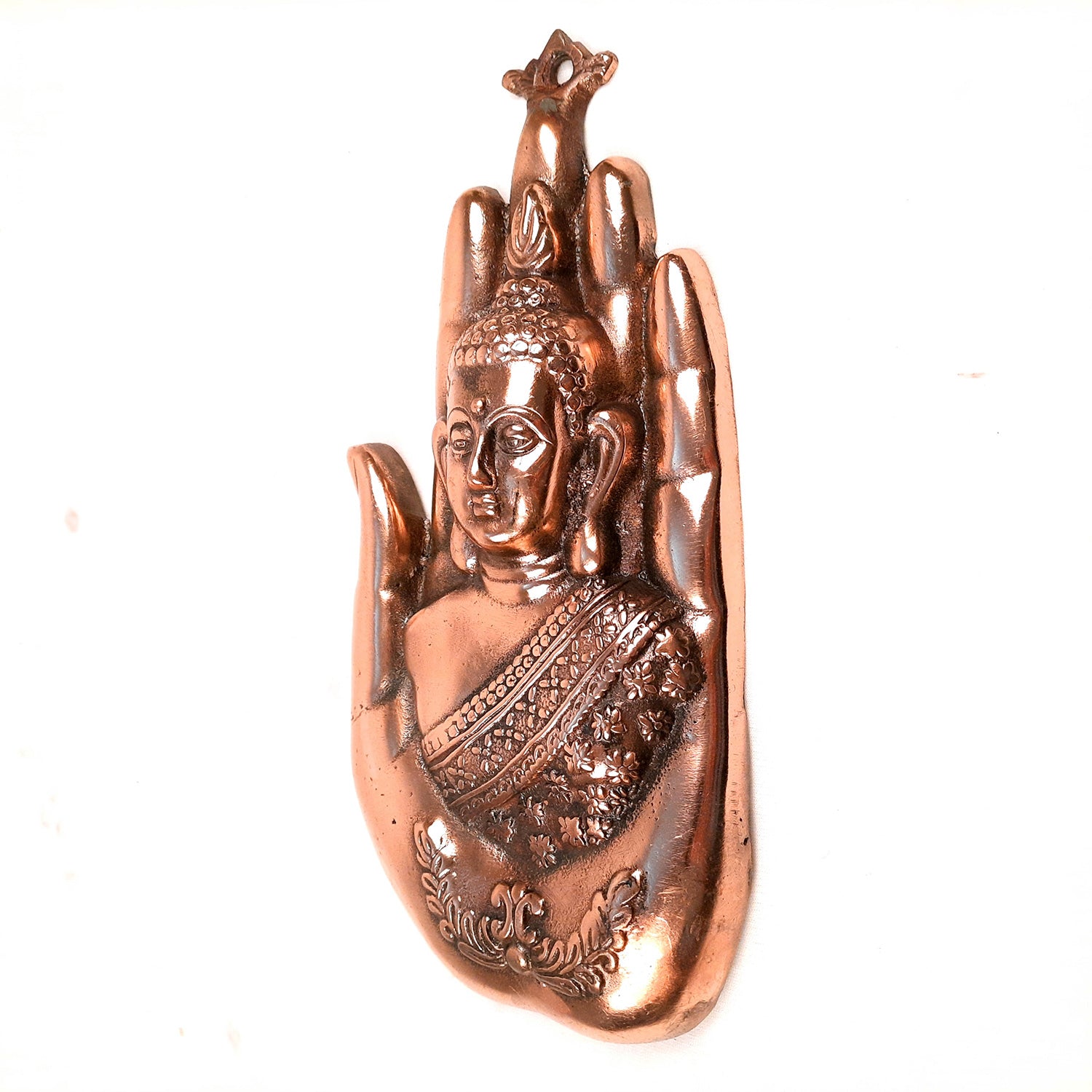 Buddha Wall Hanging Showpiece | Palm Buddha Wall Decor | Gautam Buddha Statue Wall Hanging - For Home & Wall Decor | Living Room, Office Decor & Gifts - 11 Inch - Apkamart