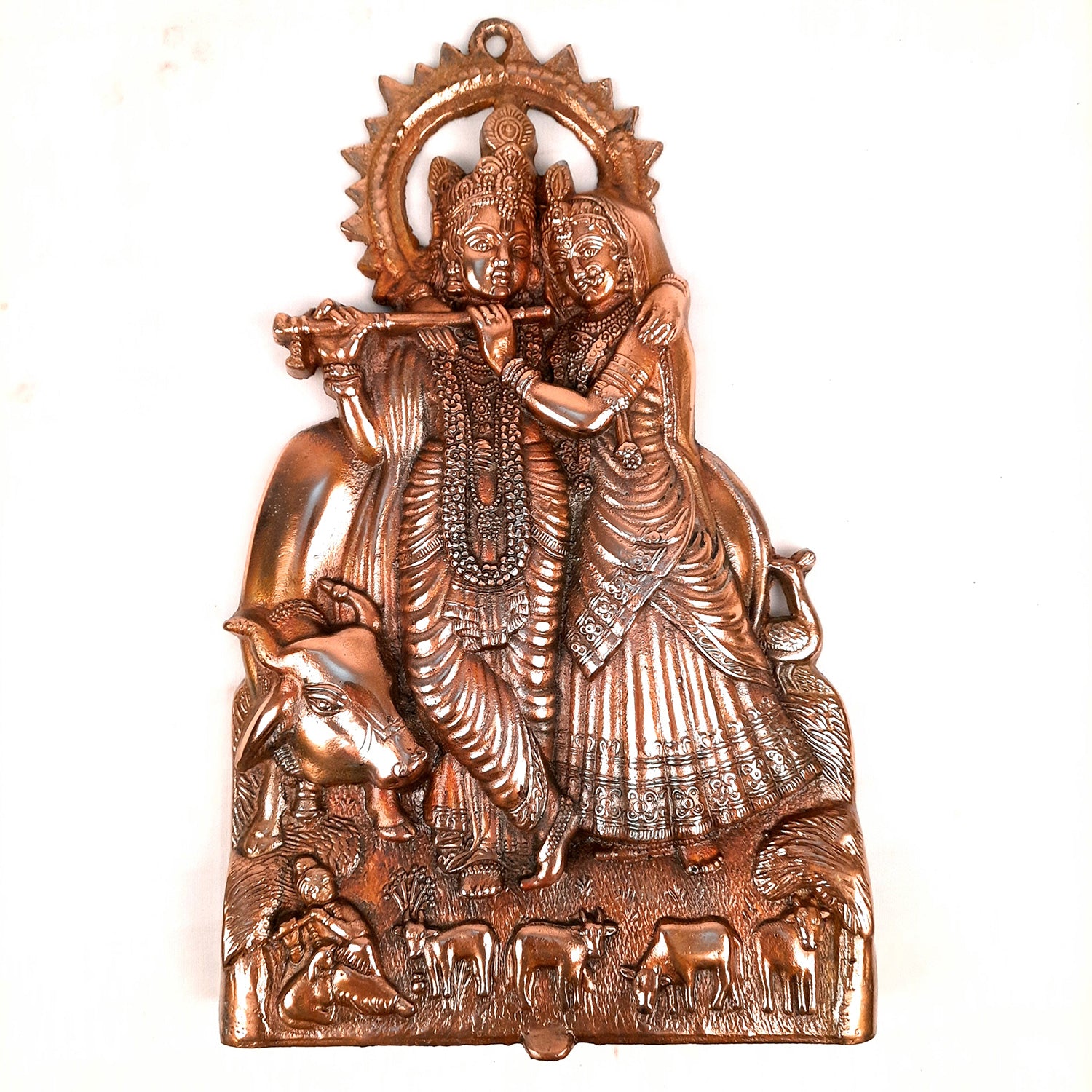 Radha Krishna Statue for Wall Decor | Radhe Krishna Wall Hanging Statue Idol | Religious & Spiritual Sculpture - for Gift, Home, Living Room, Office, Puja Room Decoration - 16 Inch - Apkamart