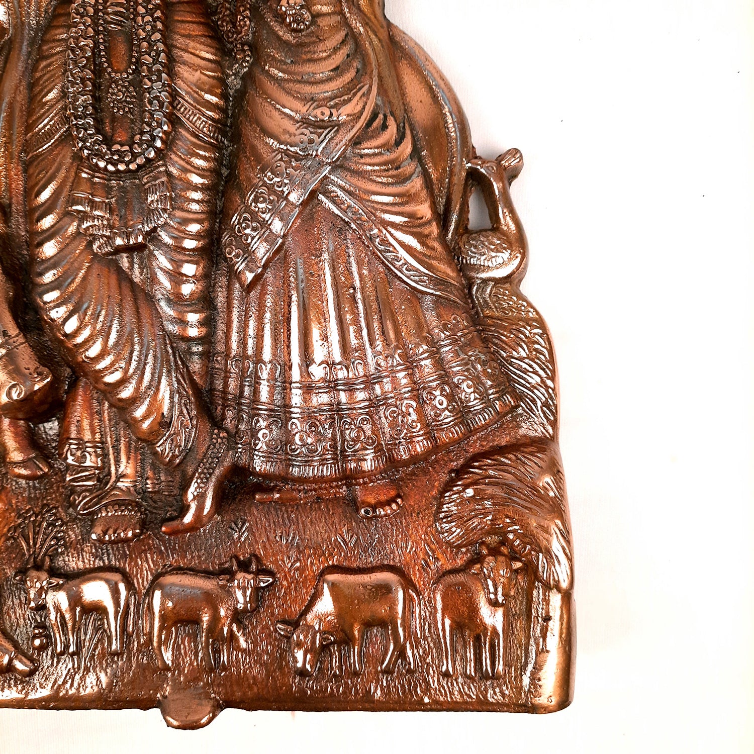 Radha Krishna Statue for Wall Decor | Radhe Krishna Wall Hanging Statue Idol | Religious & Spiritual Sculpture - for Gift, Home, Living Room, Office, Puja Room Decoration - 16 Inch - Apkamart