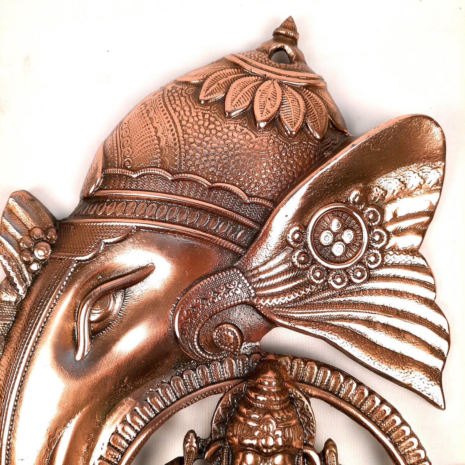 Ganesh Statue Wall Hanging | Ganesha Wall Decor Murti Metal - for Entrance Door | Vastu Ganesha Wall Idol - for Home, Puja & Religious Decor - 17 Inch - Apkamart