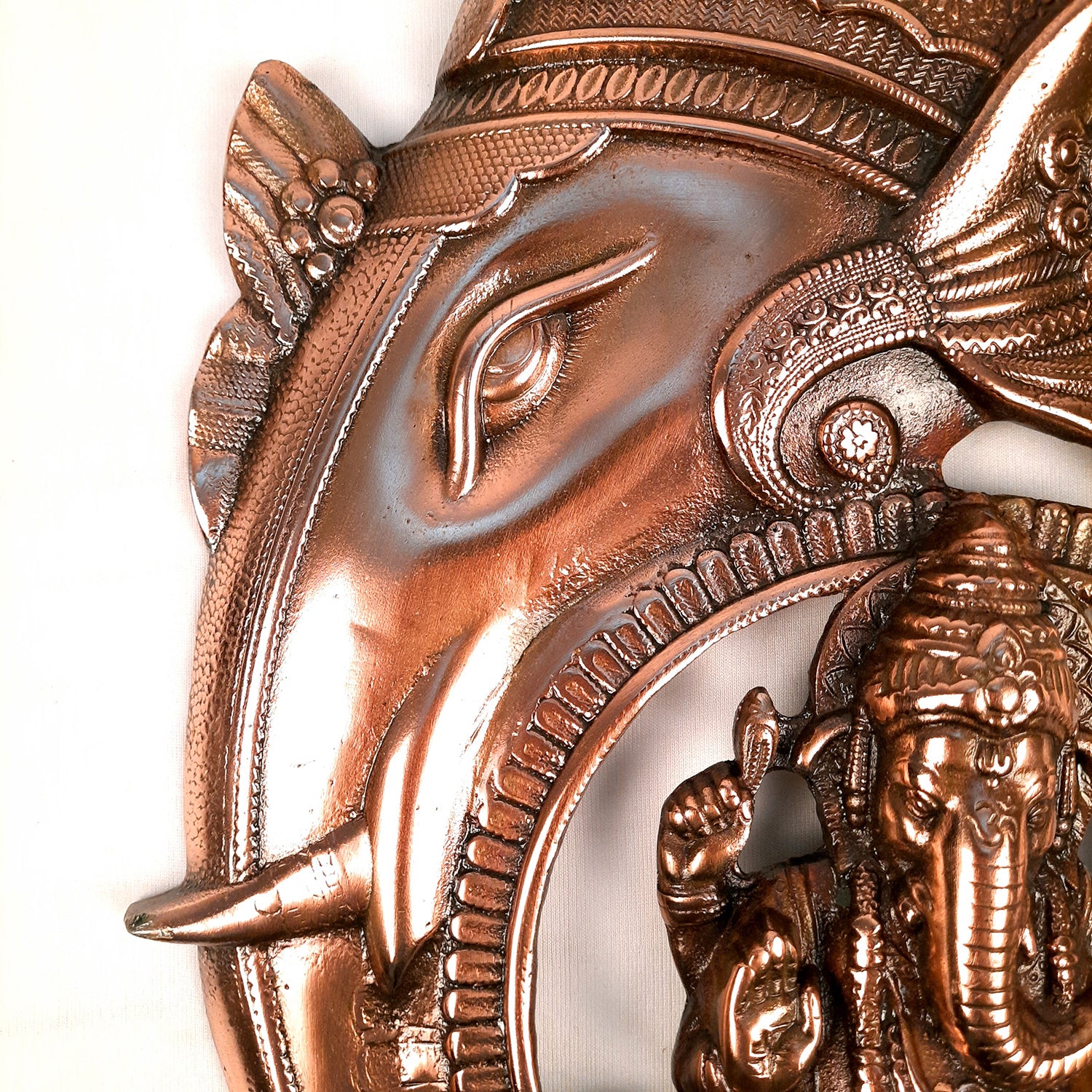 Ganesh Statue Wall Hanging | Ganesha Wall Decor Murti Metal - for Entrance Door | Vastu Ganesha Wall Idol - for Home, Puja & Religious Decor - 17 Inch - Apkamart