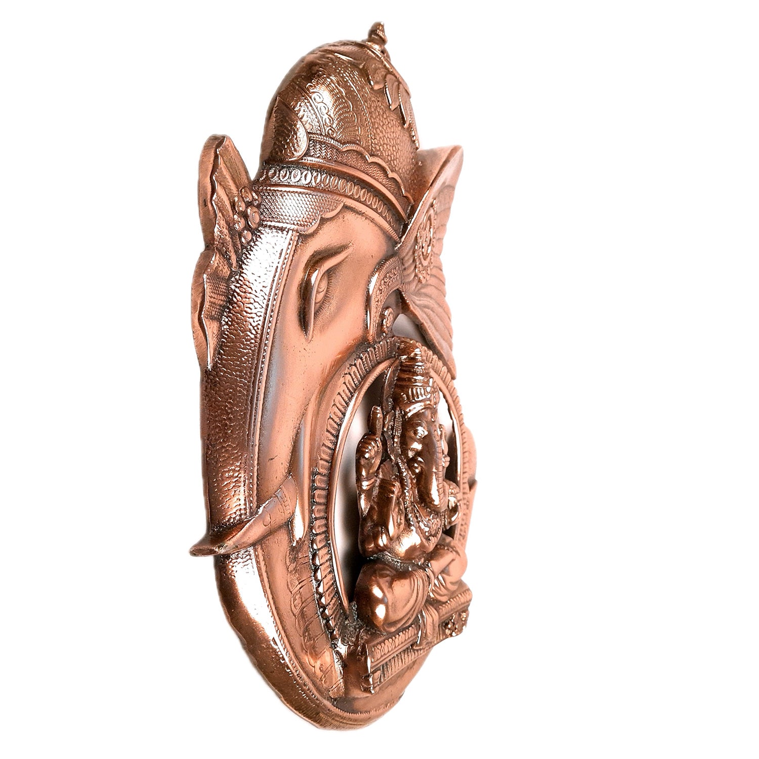 Ganesh Statue Wall Hanging | Ganesha Wall Decor Murti Metal - for Entrance Door | Vastu Ganesha Wall Idol - for Home, Puja & Religious Decor - 17 Inch - Apkamart