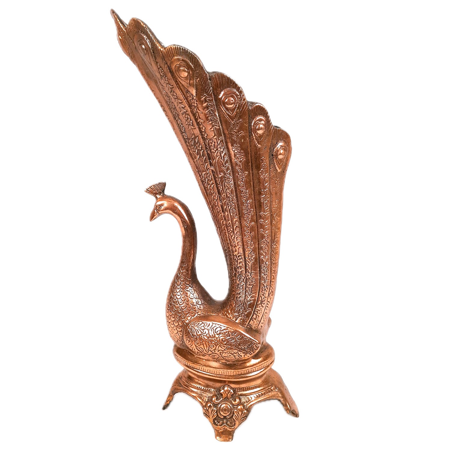 Flower Vase Big | Flower Pot for Corners - Metal With Peacock Design | Floor Vase - For Home, Living Room, Entrance, Office & Hall Decoration | House Warming & Festival Gift - 20 Inch - Apkamart