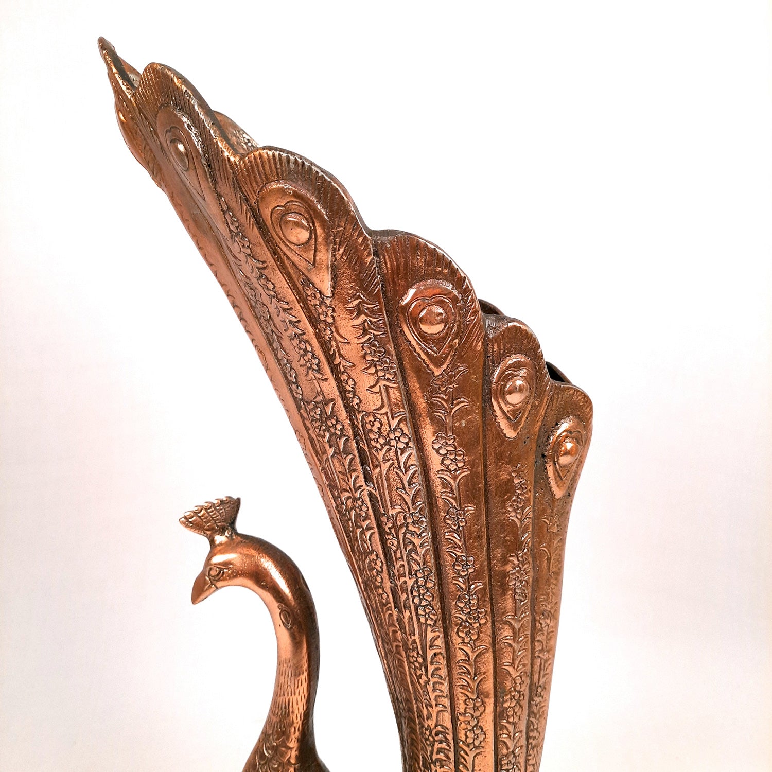 Flower Vase Big | Flower Pot for Corners - Metal With Peacock Design | Floor Vase - For Home, Living Room, Entrance, Office & Hall Decoration | House Warming & Festival Gift - 20 Inch - Apkamart