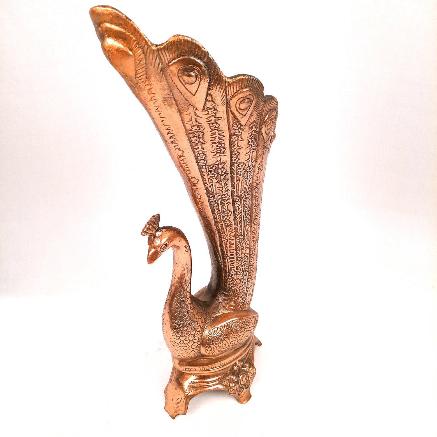 Flower Vase Big | Flower Pot for Corners - Metal With Peacock Design | Floor Vase - For Home, Living Room, Entrance, Office & Hall Decoration | House Warming & Festival Gift - 20 Inch - Apkamart