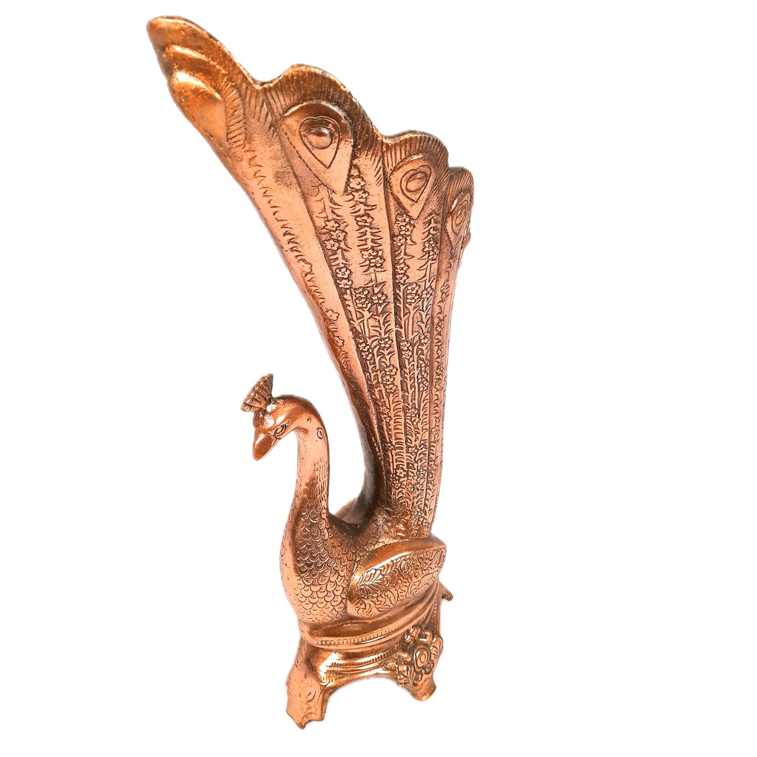 Flower Vase Big | Flower Pot for Corners - Metal With Peacock Design | Floor Vase - For Home, Living Room, Entrance, Office & Hall Decoration | House Warming & Festival Gift - 20 Inch - Apkamart