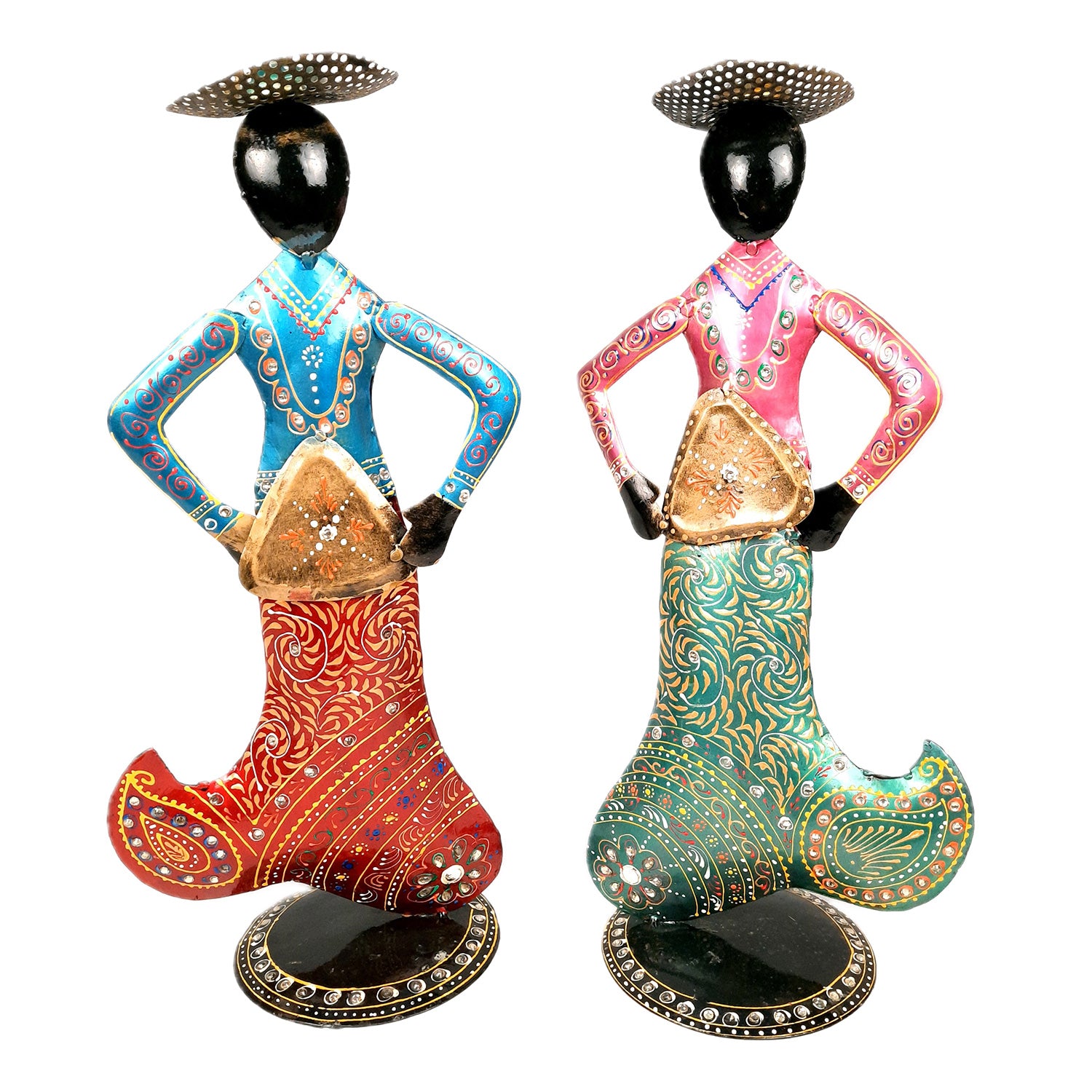 Mermaid Showpiece Set | Handicraft Figurines - For Home, Table, Living Room, Bedroom & TV Unit Decor | Show Pieces For Gifts - 18 Inch (Set of 2) - Apkamart