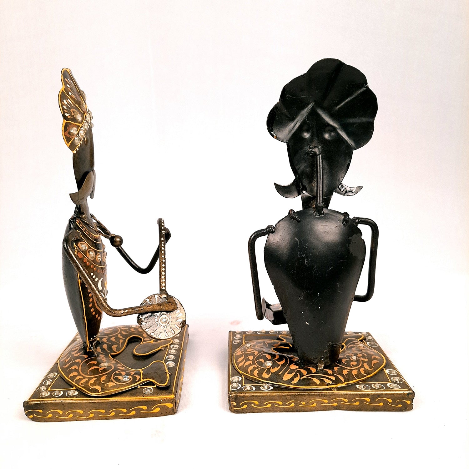 Musician Showpiece Playing Musical Instruments | Decorative Showpieces for Home, Bedroom, Living Room, Office Desk & Table | Gifts For Wedding, Housewarming & Festivals - 9 Inch (Set of 2) - Apkamart #Style_Design 2