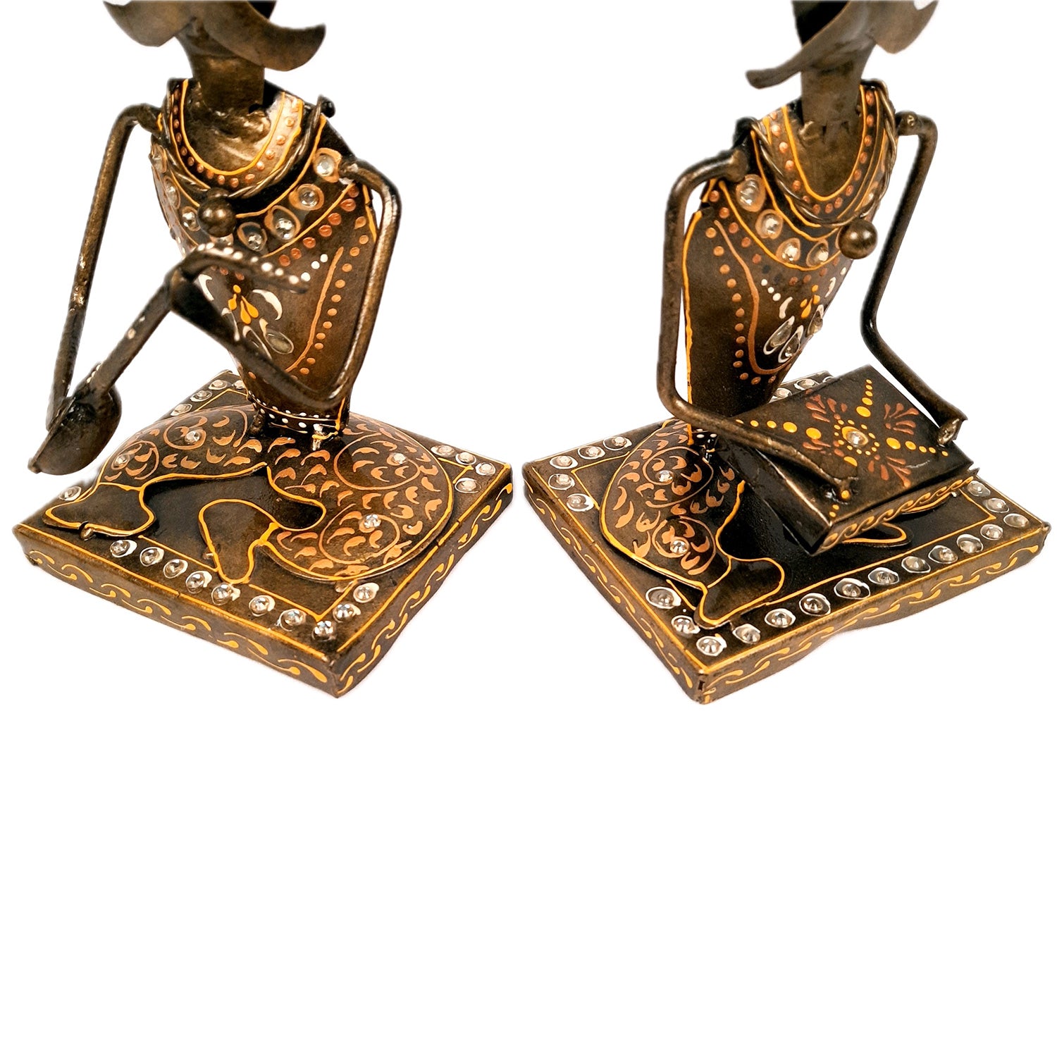 Musician Showpiece Playing Musical Instruments | Decorative Showpieces for Home, Bedroom, Living Room, Office Desk & Table | Gifts For Wedding, Housewarming & Festivals - 9 Inch (Set of 2) - Apkamart #Style_Design 2