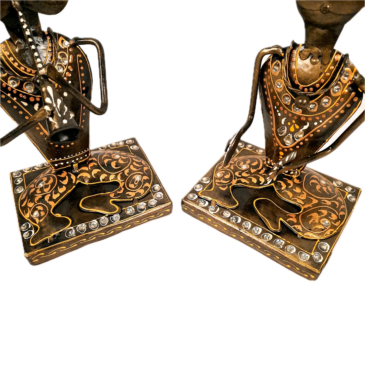 Musician Showpiece Playing Musical Instruments | Decorative Showpieces for Home, Bedroom, Living Room, Office Desk & Table | Gifts For Wedding, Housewarming & Festivals - 9 Inch (Set of 2) - Apkamart #Style_Design 1