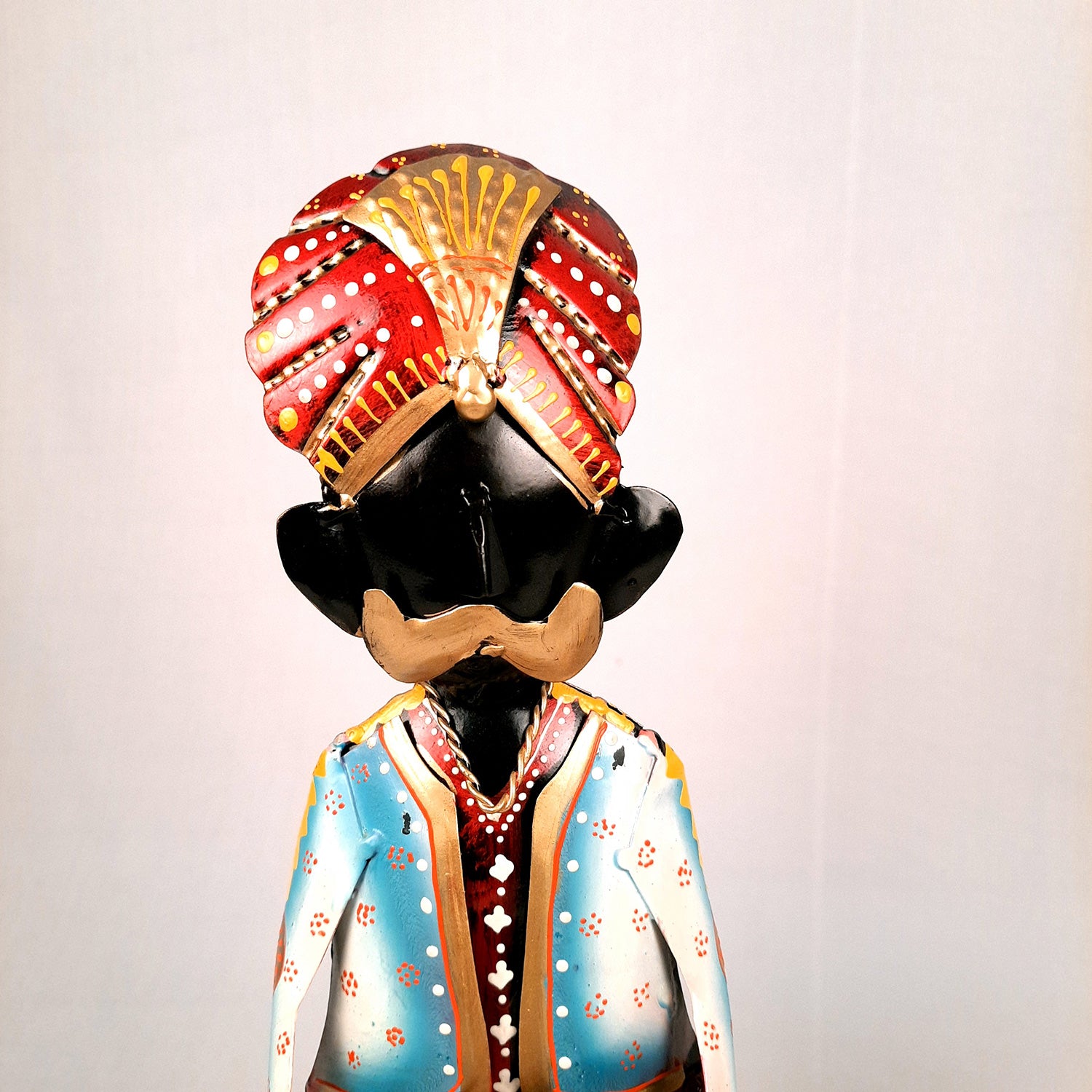 Showpiece Figurine - Musician Playing Dholak & Veena Design | Decorative Showpieces for Home, Bedroom, Living Room, Office Desk & Table | Gifts For Wedding, Housewarming & Festivals - 14 Inch (Set of 2) - Apkamart