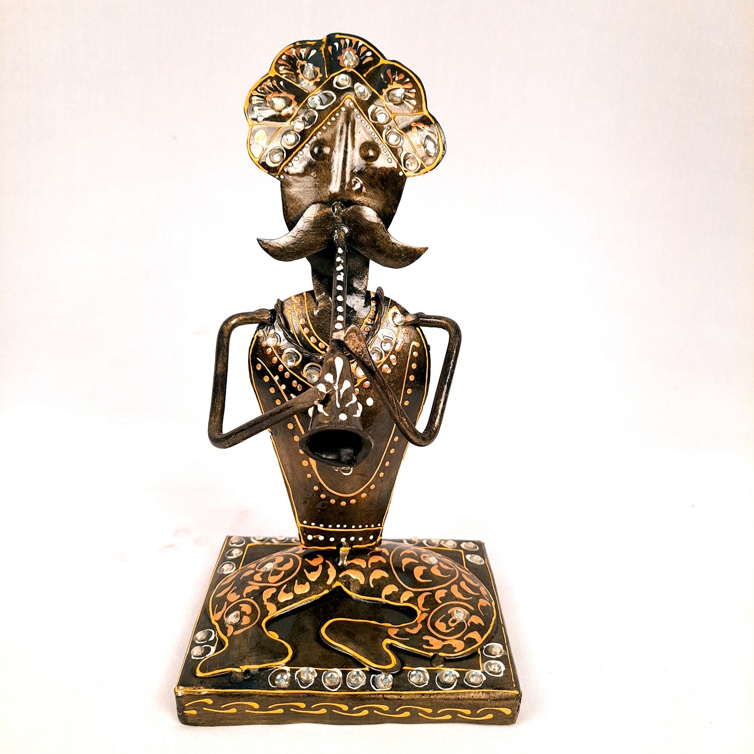 Musician Showpiece Playing Musical Instruments | Decorative Showpieces for Home, Bedroom, Living Room, Office Desk & Table | Gifts For Wedding, Housewarming & Festivals - 9 Inch (Set of 2) - Apkamart #Style_Design 1