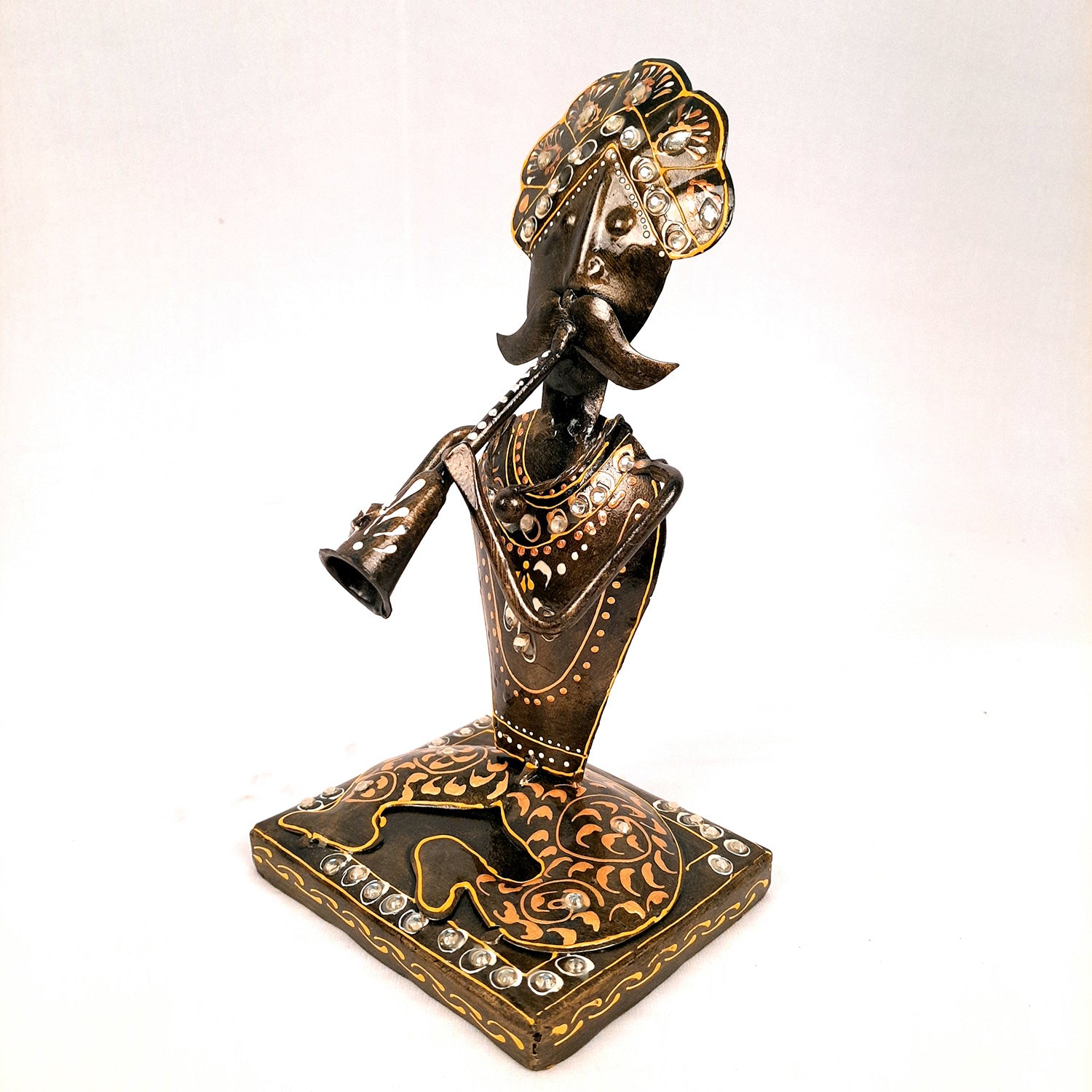 Musician Showpiece Playing Musical Instruments | Decorative Showpieces for Home, Bedroom, Living Room, Office Desk & Table | Gifts For Wedding, Housewarming & Festivals - 9 Inch (Set of 2) - Apkamart #Style_Design 1