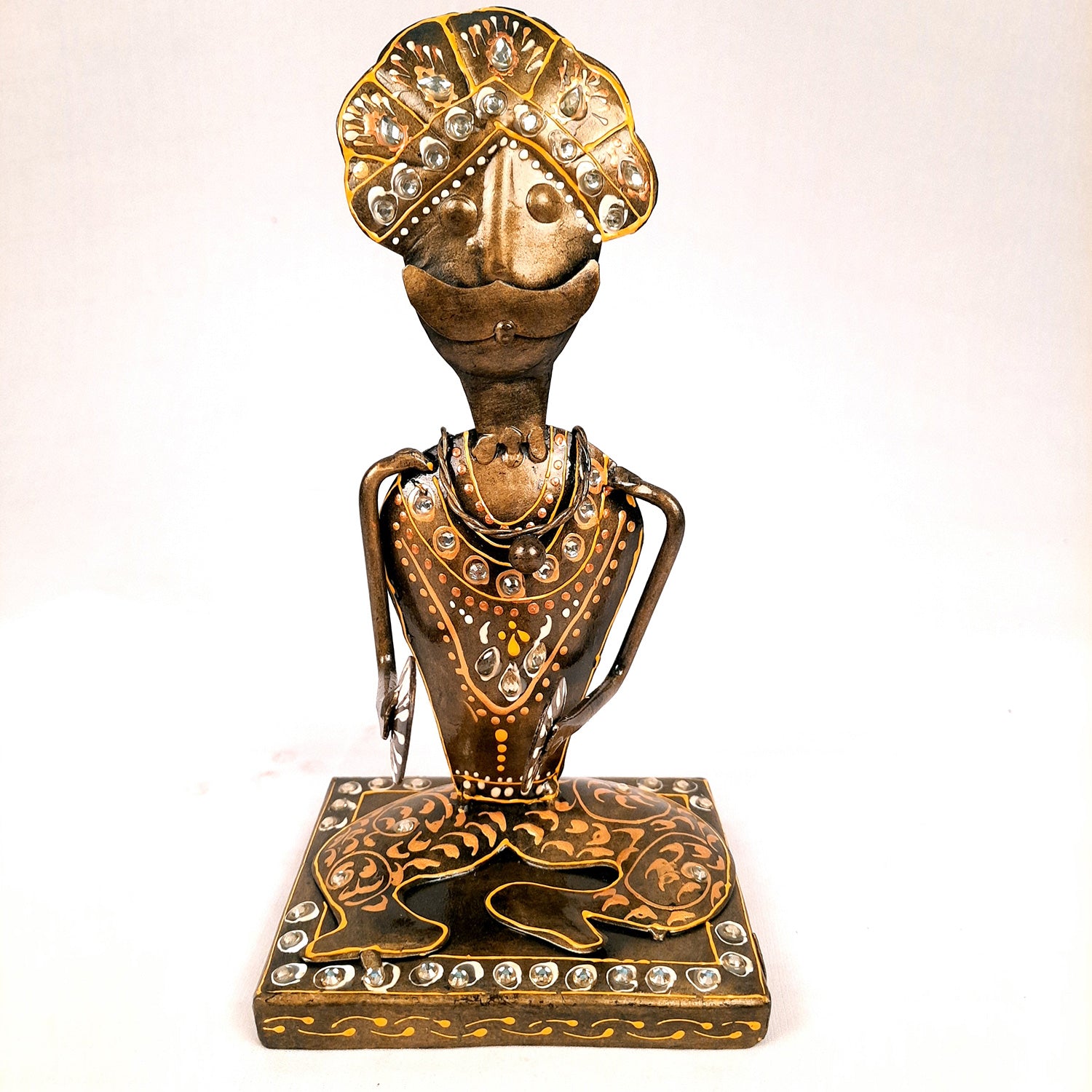 Musician Showpiece Playing Musical Instruments | Decorative Showpieces for Home, Bedroom, Living Room, Office Desk & Table | Gifts For Wedding, Housewarming & Festivals - 9 Inch (Set of 2) - Apkamart #Style_Design 1