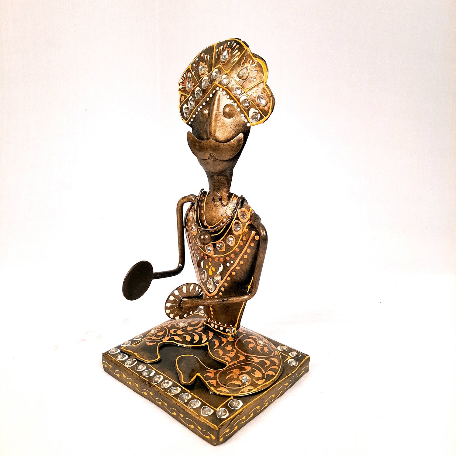 Musician Showpiece Playing Musical Instruments | Decorative Showpieces for Home, Bedroom, Living Room, Office Desk & Table | Gifts For Wedding, Housewarming & Festivals - 9 Inch (Set of 2) - Apkamart #Style_Design 1