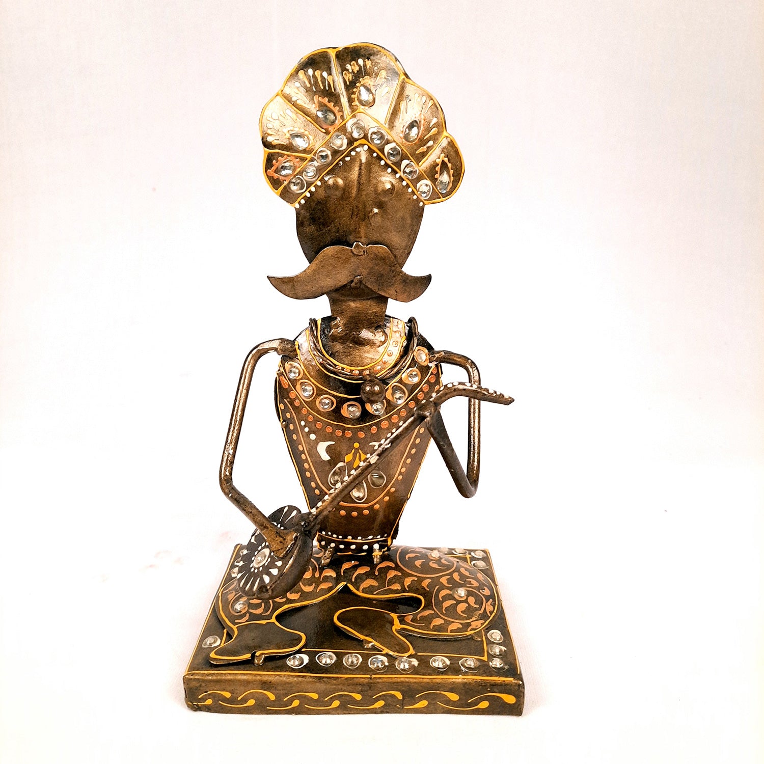 Musician Showpiece Playing Musical Instruments | Decorative Showpieces for Home, Bedroom, Living Room, Office Desk & Table | Gifts For Wedding, Housewarming & Festivals - 9 Inch (Set of 2) - Apkamart #Style_Design 2