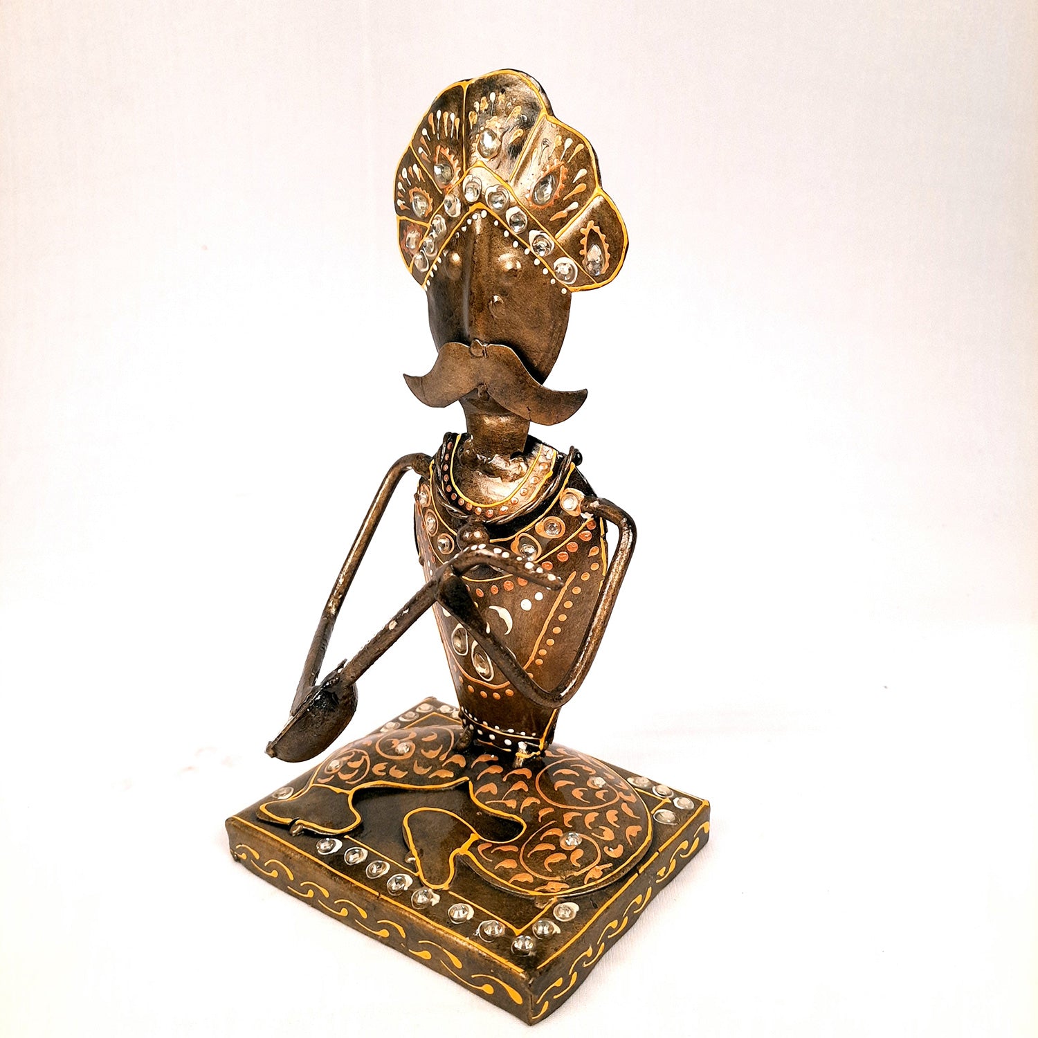 Musician Showpiece Playing Musical Instruments | Decorative Showpieces for Home, Bedroom, Living Room, Office Desk & Table | Gifts For Wedding, Housewarming & Festivals - 9 Inch (Set of 2) - Apkamart #Style_Design 2