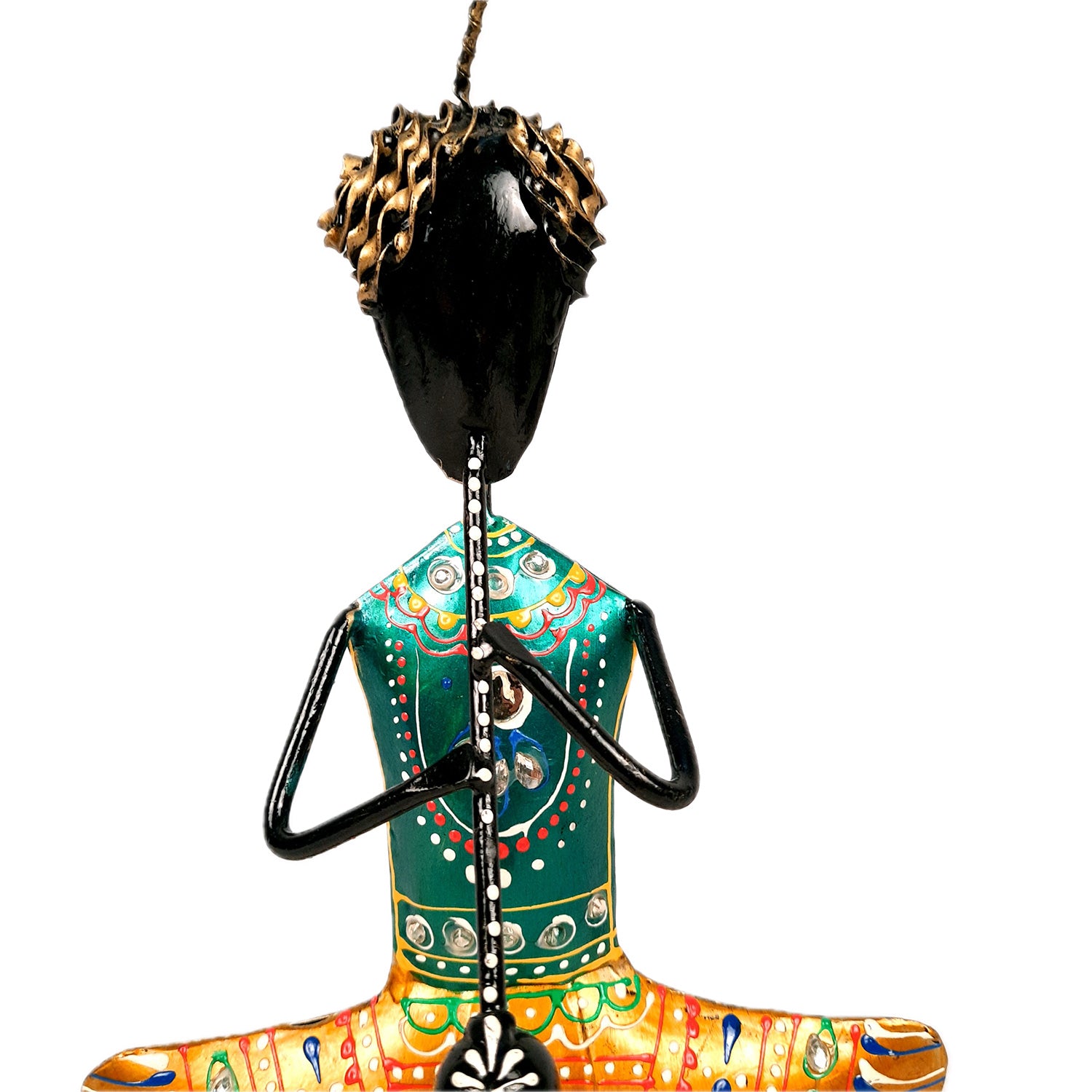 Showpiece Figurine - Rajasthani Musician Design | Decorative Show piece With Kundan Work - for Home, Bedroom, Living Room, Office Desk & Table Decor | Gifts For Wedding, Housewarming & Festivals -12 Inch (Set of 3) - Apkamart #Style_Design 2