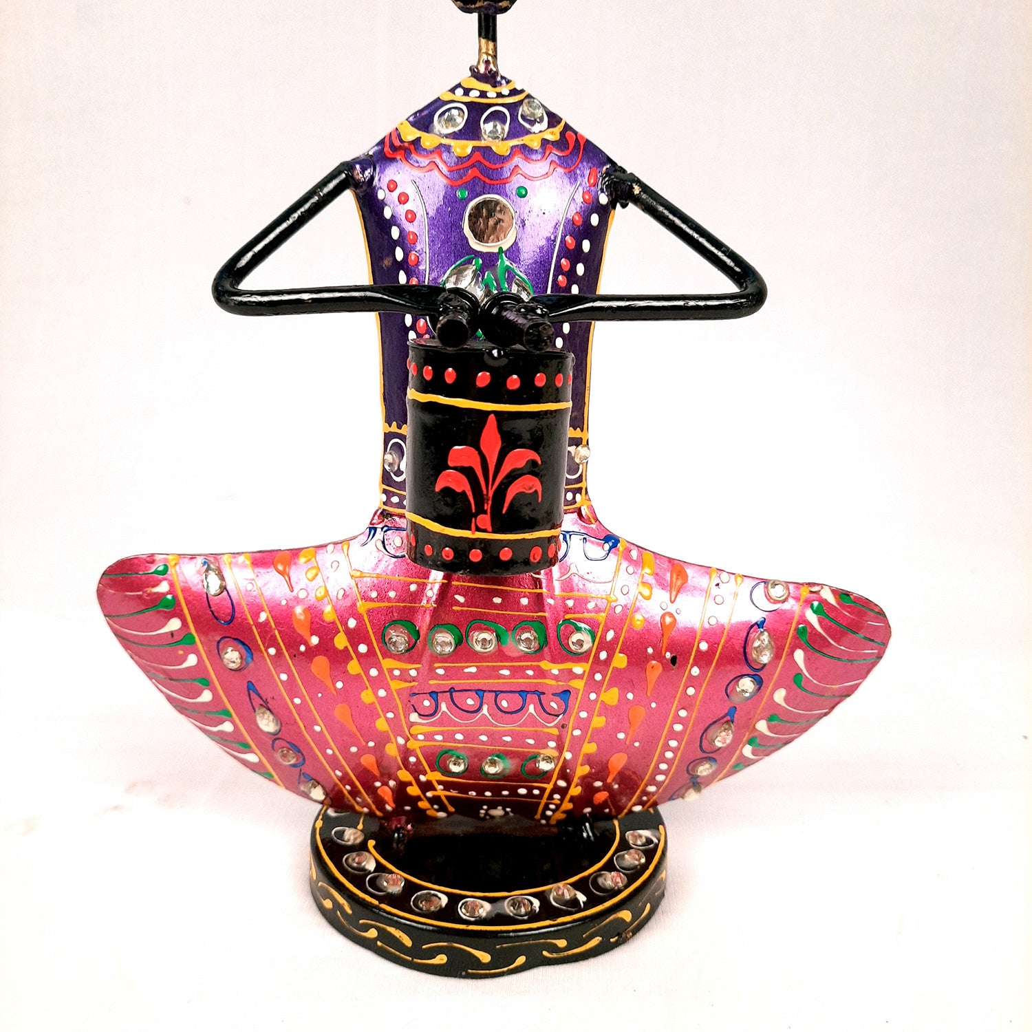 Showpiece Figurine - Rajasthani Musician Design | Decorative Show piece With Kundan Work - for Home, Bedroom, Living Room, Office Desk & Table Decor | Gifts For Wedding, Housewarming & Festivals -12 Inch (Set of 3) - Apkamart #Style_Design 2