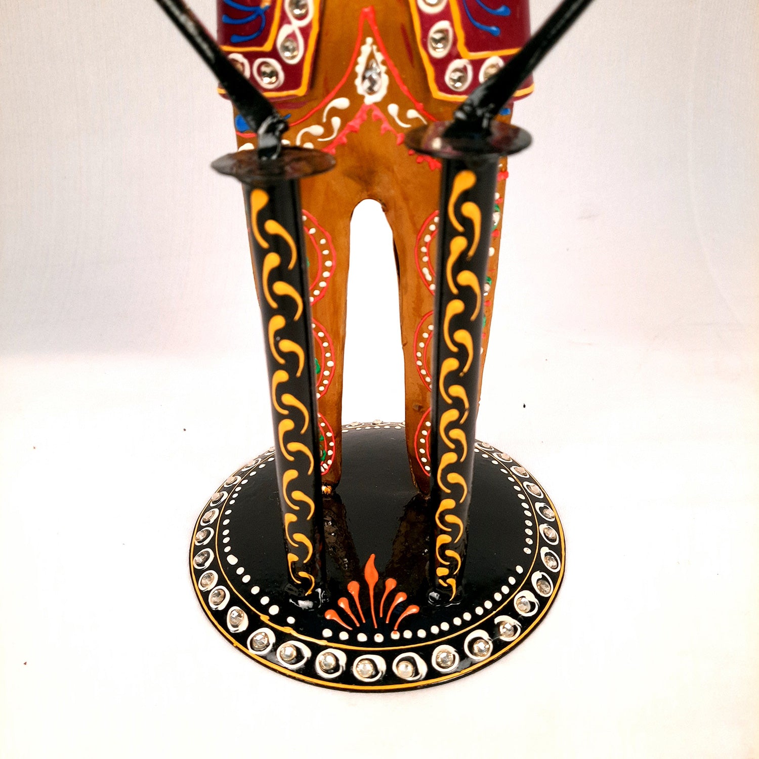 Showpiece Set - Musician Design | Figurines Playing Musical Instruments With Kundan Work - for Home, Bedroom, Living Room, Office Desk & Table & Gifts - 18 Inch (Set of 2)