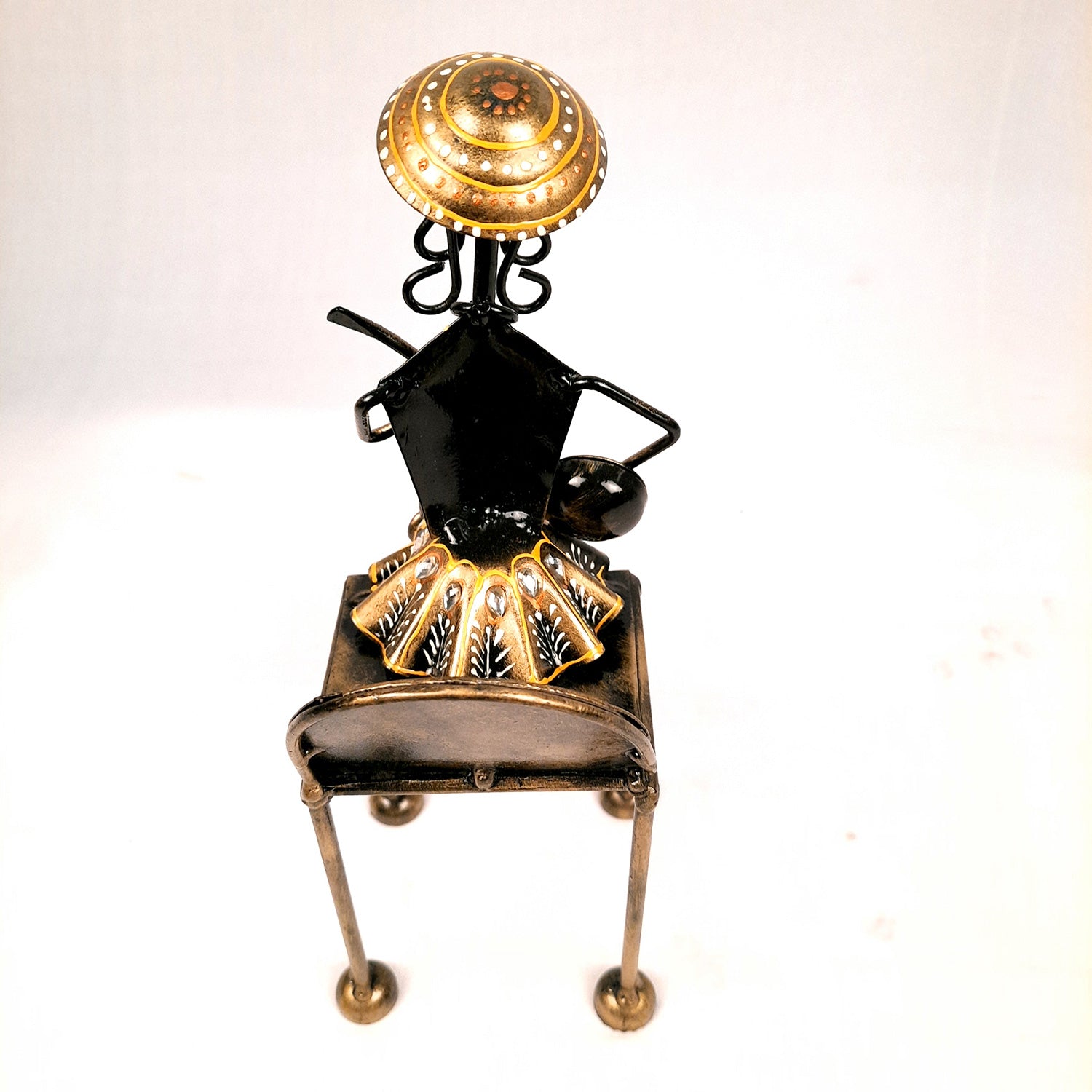 Figurine Showpiece - Musicians Sitting On Chair With Hanging Legs | Artifacts for Home, Table, Living Room, TV Unit & Bedroom Decor | Decorative Show piece for Office Desk & Gifts - 12 Inch (Set of 3) - Apkamart