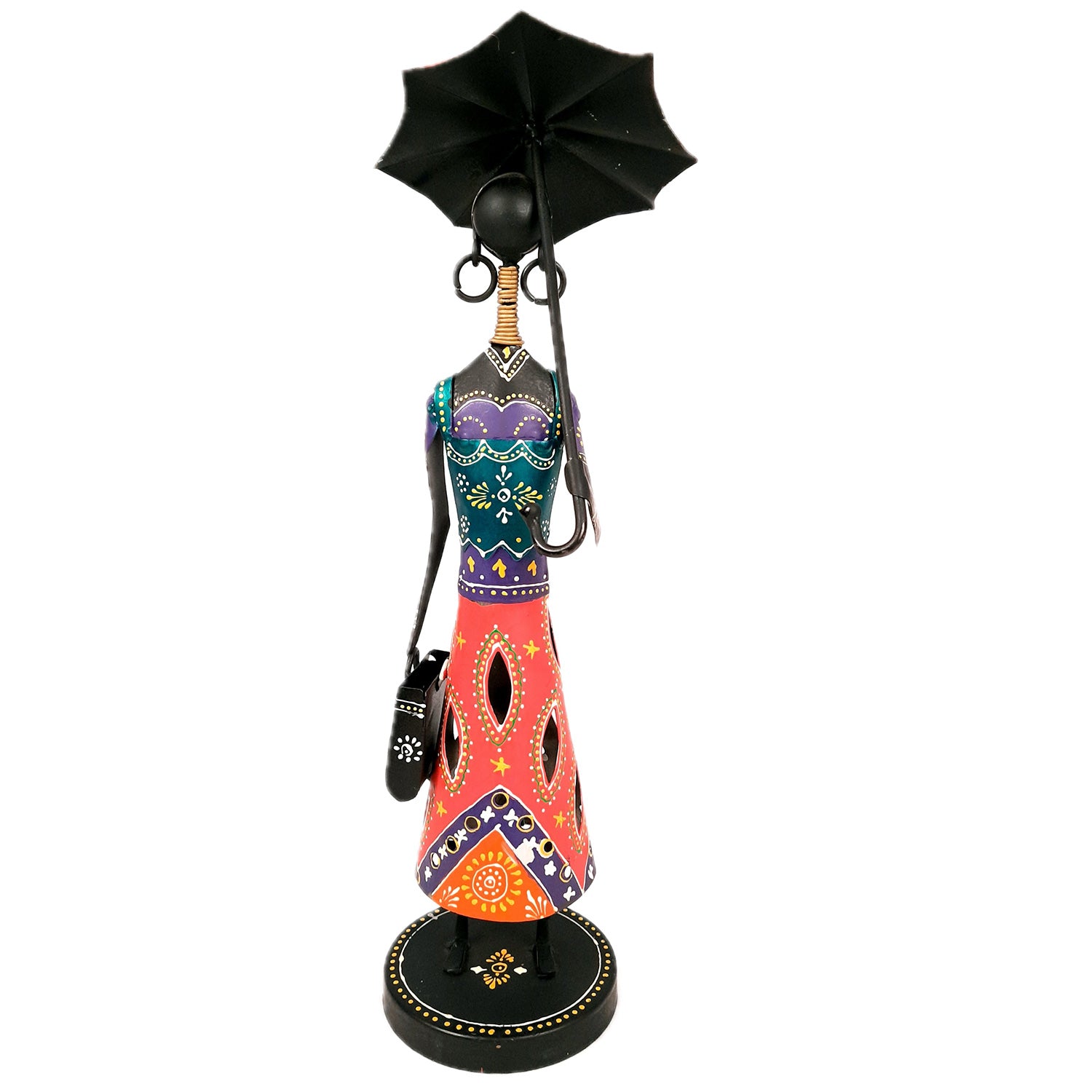 Girl Holding Umbrella Showpiece | Decorative Figurines - For Home, Table, Living Room & TV Unit| Show Piece For Office Desk Decor | Gifts For Her - 16 Inch - Apkamart