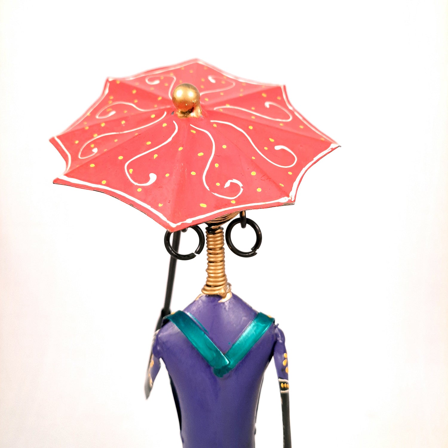 Girl Holding Umbrella Showpiece | Decorative Figurines - For Home, Table, Living Room & TV Unit| Show Piece For Office Desk Decor | Gifts For Her - 16 Inch - Apkamart