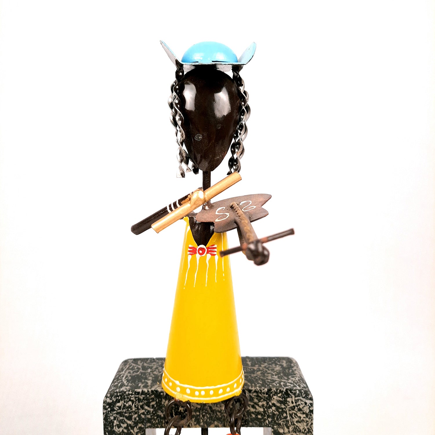 Musician Showpiece Cum Wall Hanging | Figurines Playing Musical Instruments With Hanging Legs | Decorative Showpieces - For Home, Table, Living Room, TV Unit, Balcony, Wall Decor & Gifts - 16 Inch (Set of 3) - Apkamart