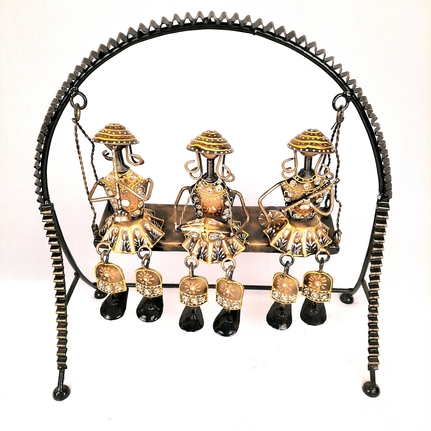 Musician Showpiece Sitting On Swing Design | Decorative Figurines With Hanging Legs - for Home, Bedroom, Living Room, Office Desk & Table Decor | Gifts For Wedding, Housewarming & Festivals - 15 Inch - Apkamart