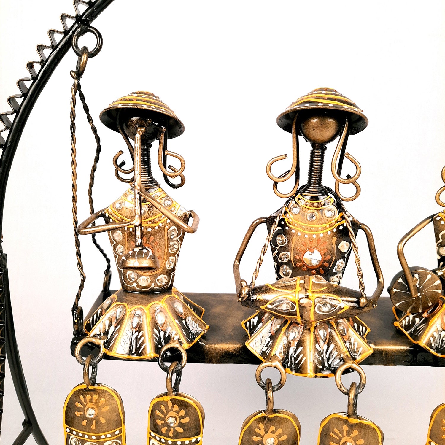 Musician Showpiece Sitting On Swing Design | Decorative Figurines With Hanging Legs - for Home, Bedroom, Living Room, Office Desk & Table Decor | Gifts For Wedding, Housewarming & Festivals - 15 Inch - Apkamart