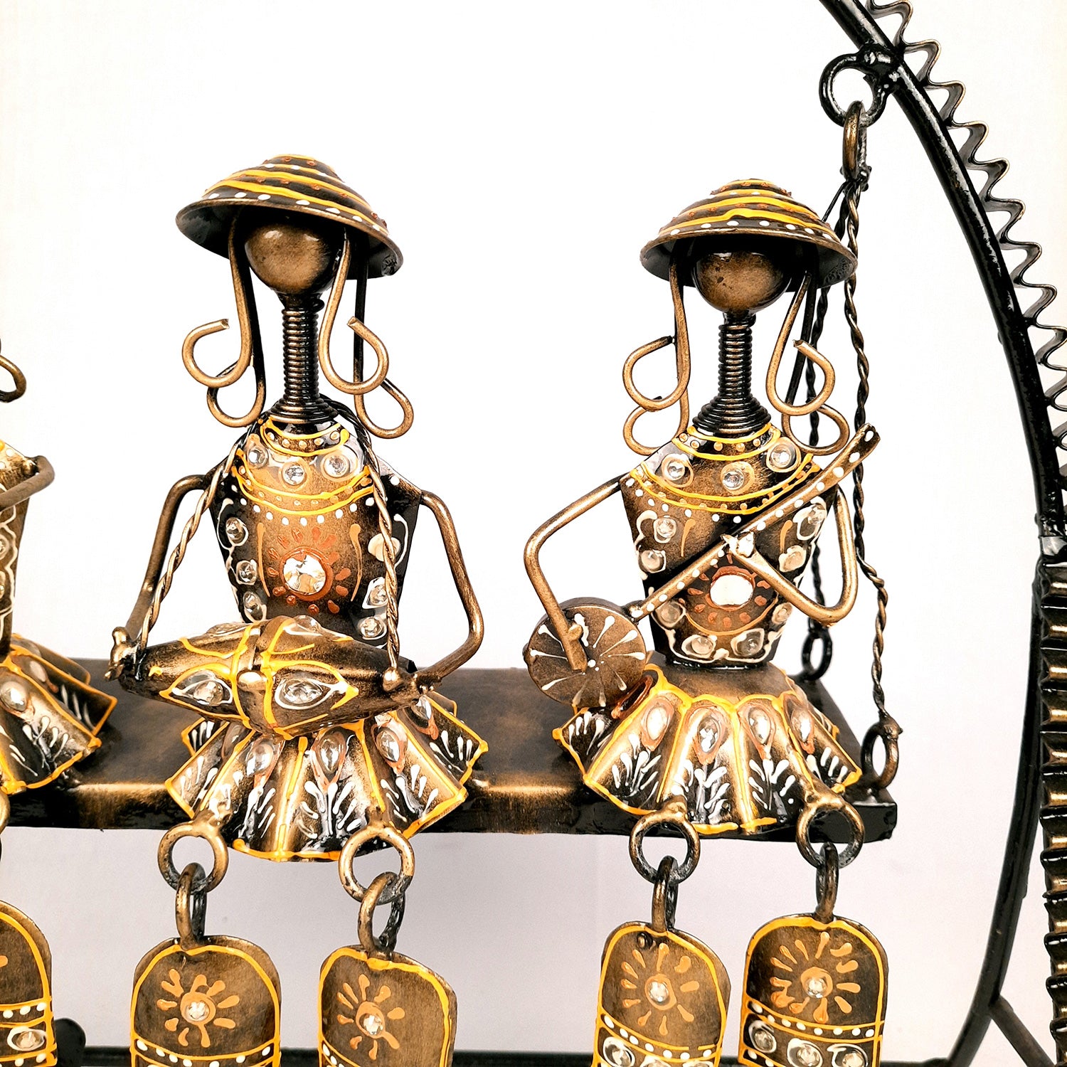 Musician Showpiece Sitting On Swing Design | Decorative Figurines With Hanging Legs - for Home, Bedroom, Living Room, Office Desk & Table Decor | Gifts For Wedding, Housewarming & Festivals - 15 Inch - Apkamart