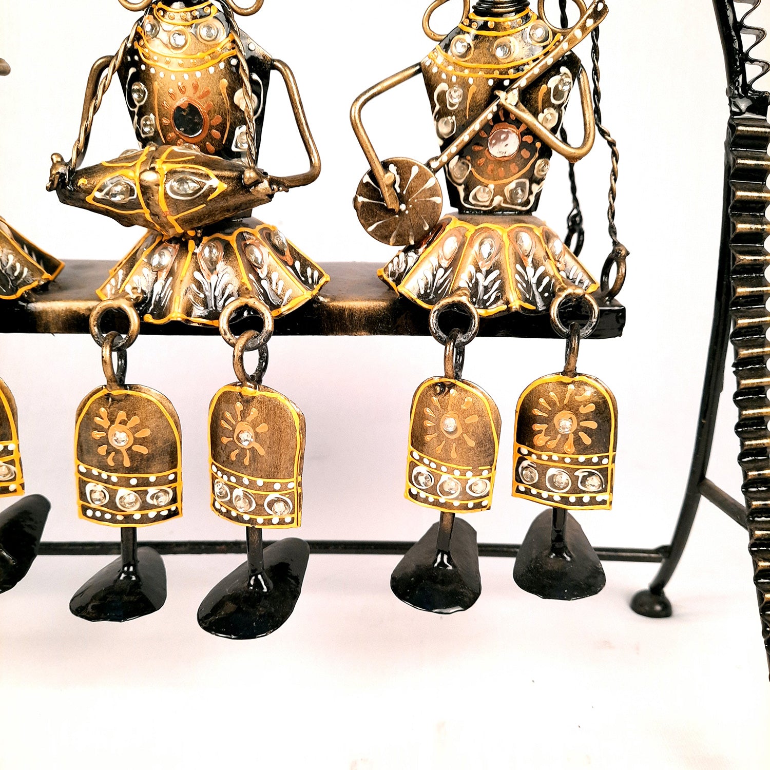 Musician Showpiece Sitting On Swing Design | Decorative Figurines With Hanging Legs - for Home, Bedroom, Living Room, Office Desk & Table Decor | Gifts For Wedding, Housewarming & Festivals - 15 Inch - Apkamart